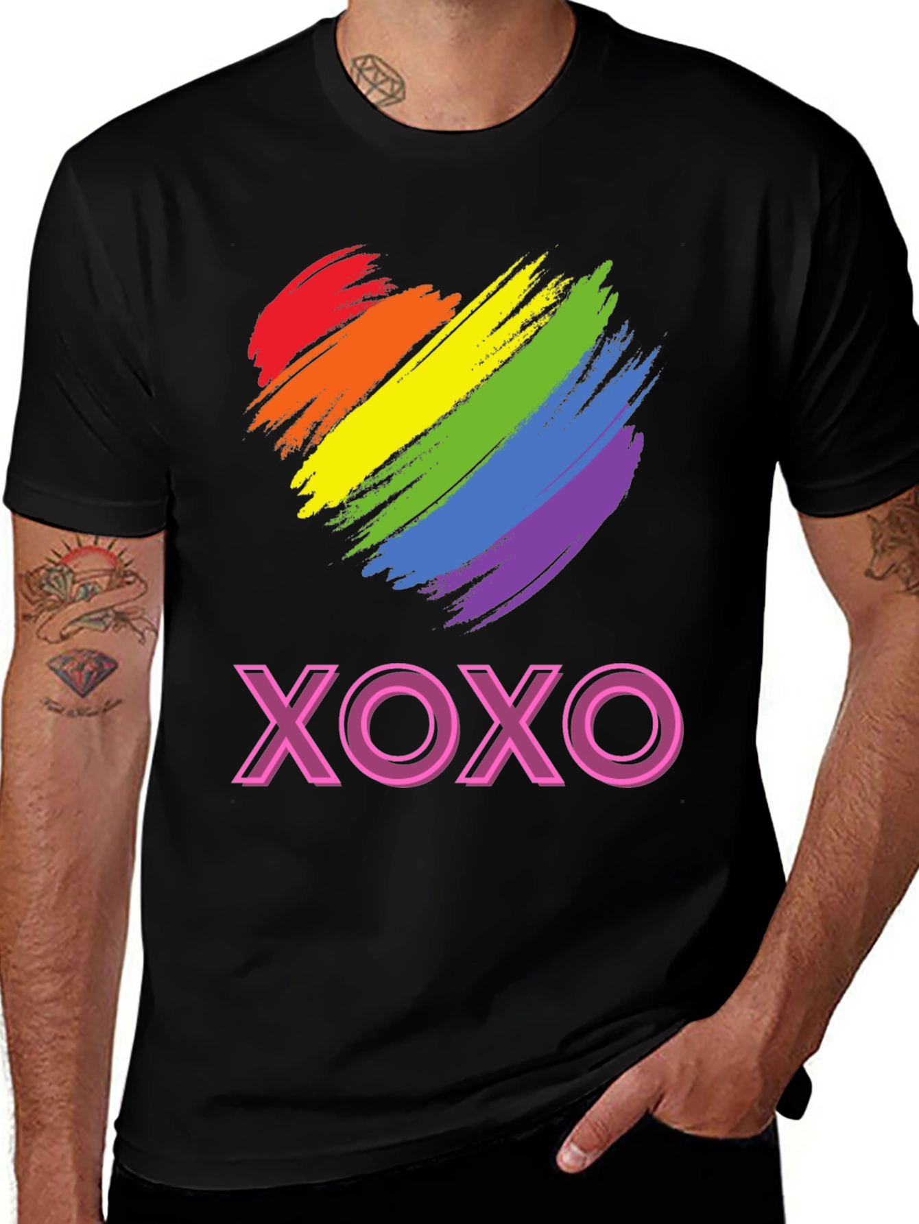 Rainbow Heart XOXO Graphic Tee