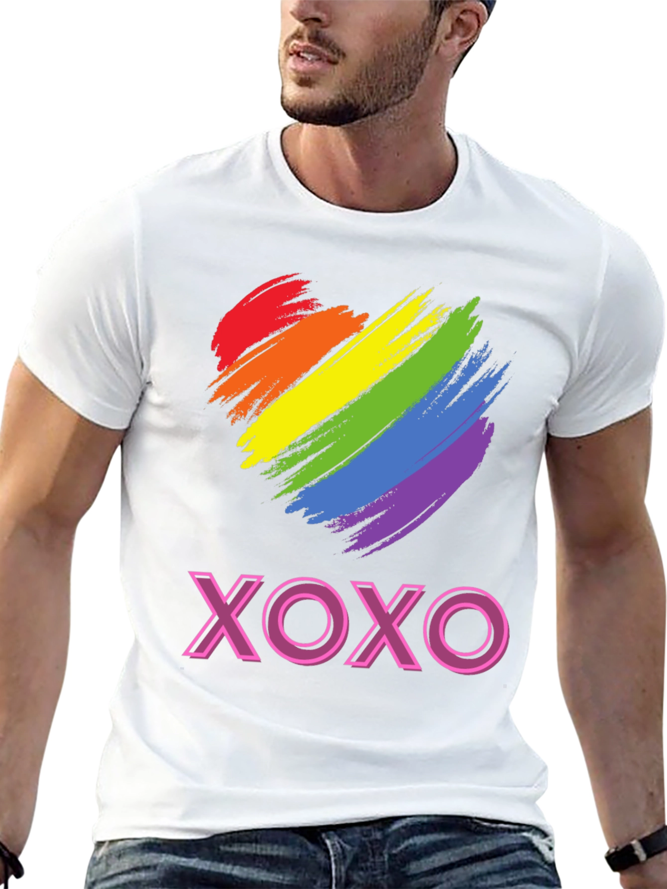 Rainbow Heart XOXO Graphic Tee