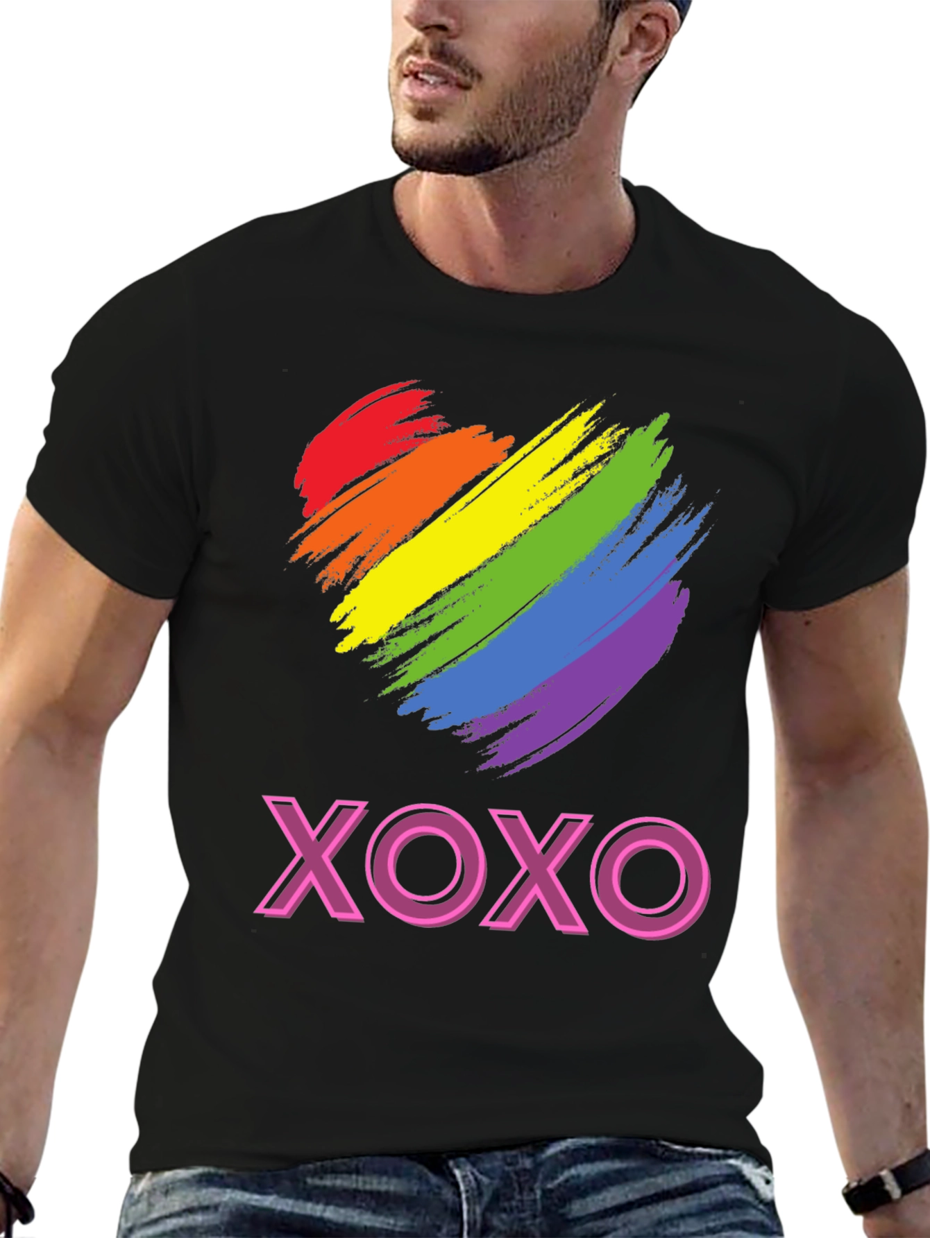 Rainbow Heart XOXO Graphic Tee