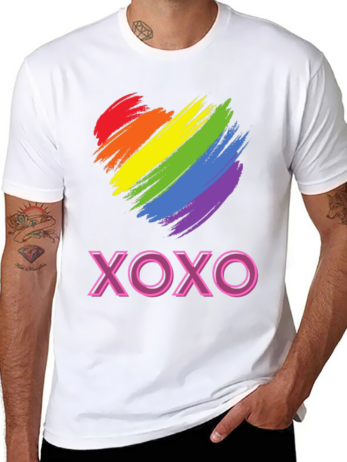 Rainbow Heart XOXO Graphic Tee