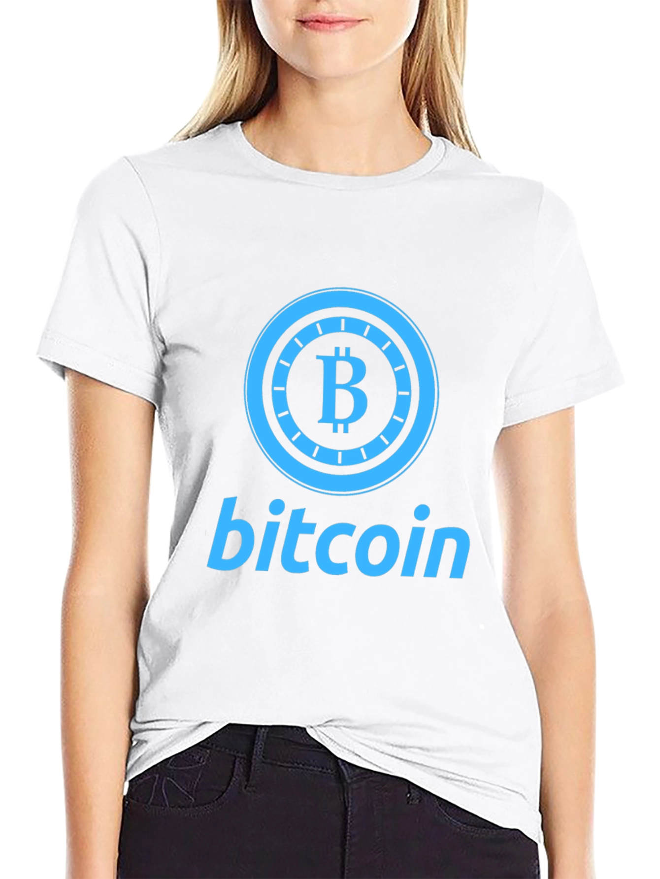 Bitcoin Graphic Print Black T-Shirt