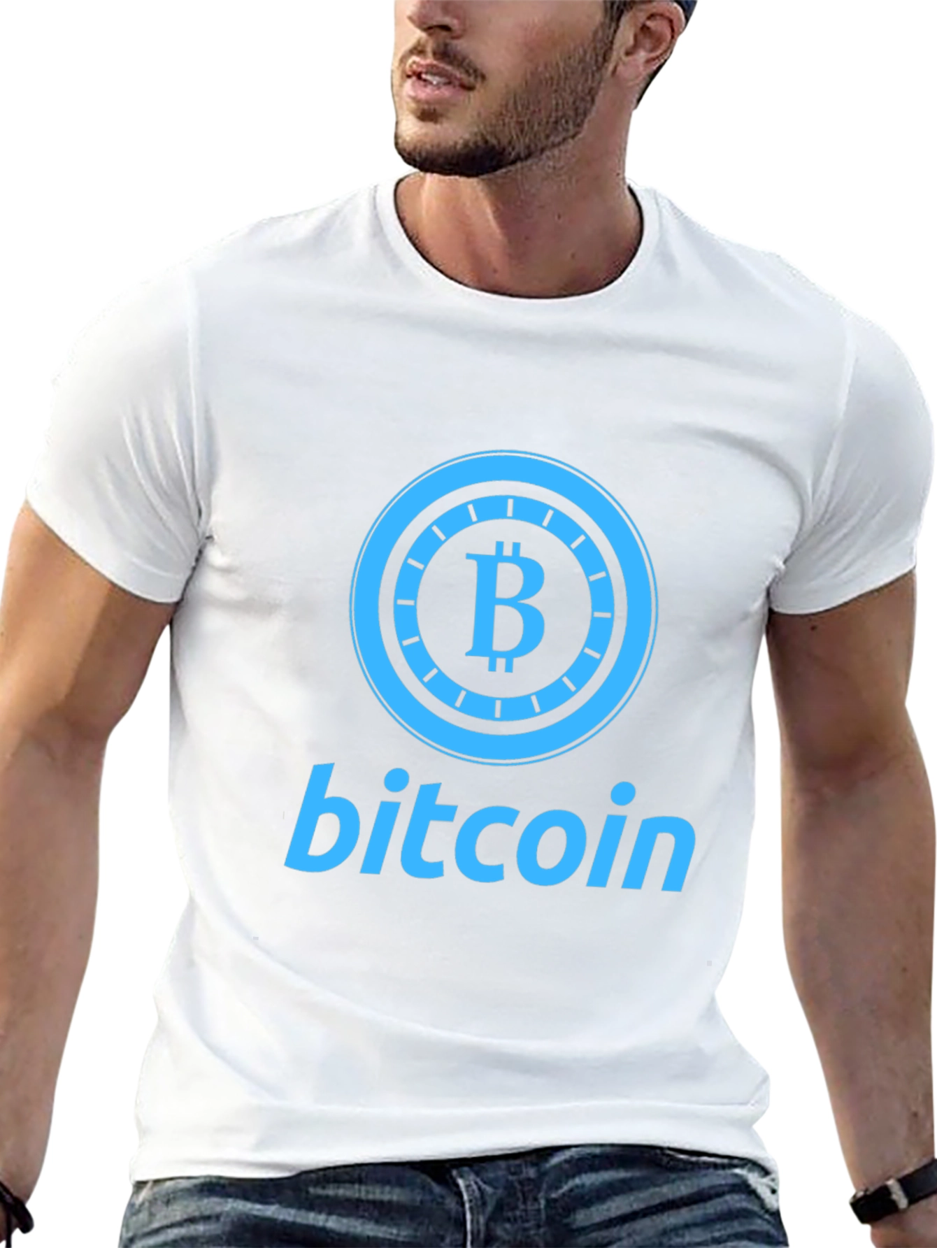 Bitcoin Graphic Print Black T-Shirt