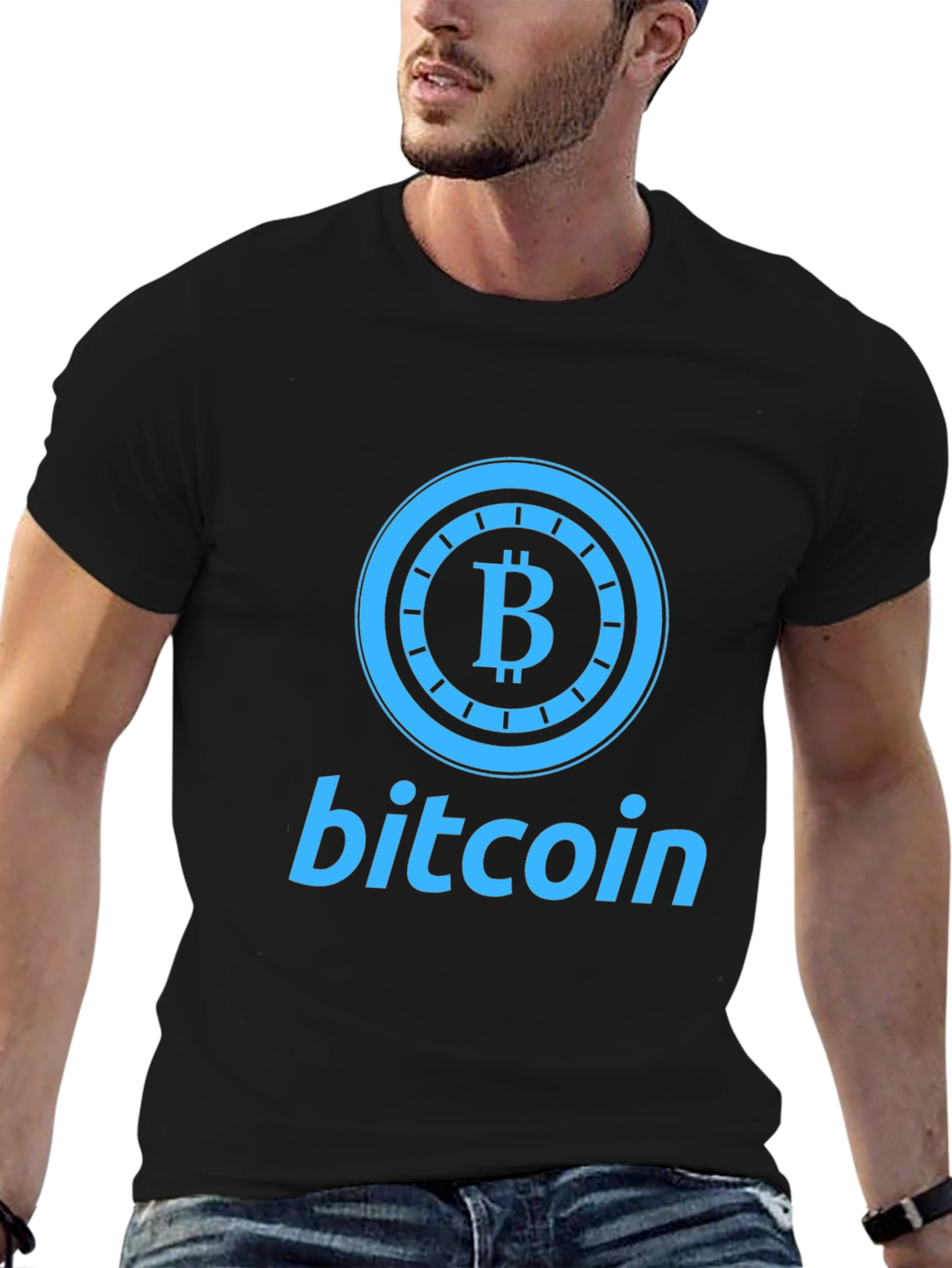 Bitcoin Graphic Print Black T-Shirt