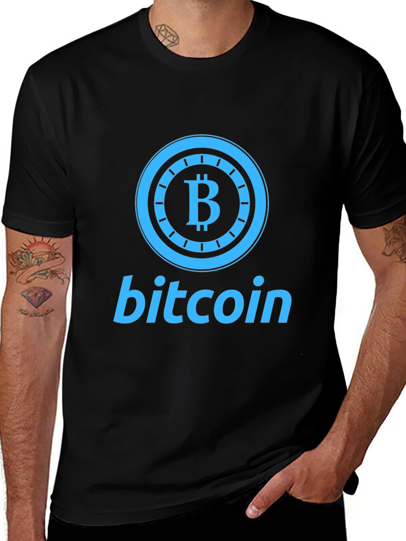 Bitcoin Graphic Print Black T-Shirt