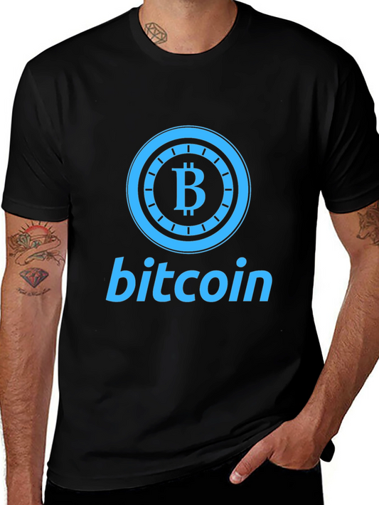 Bitcoin Graphic Print Black T-Shirt