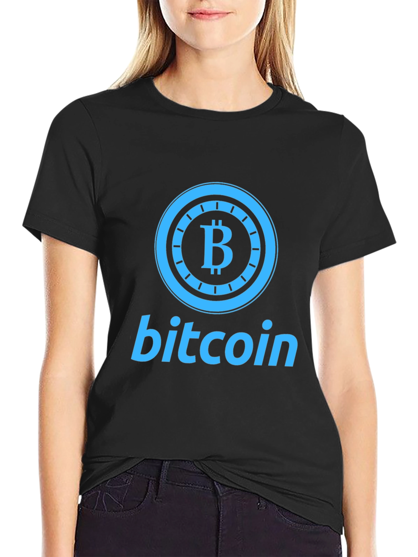 Bitcoin Graphic Print Black T-Shirt