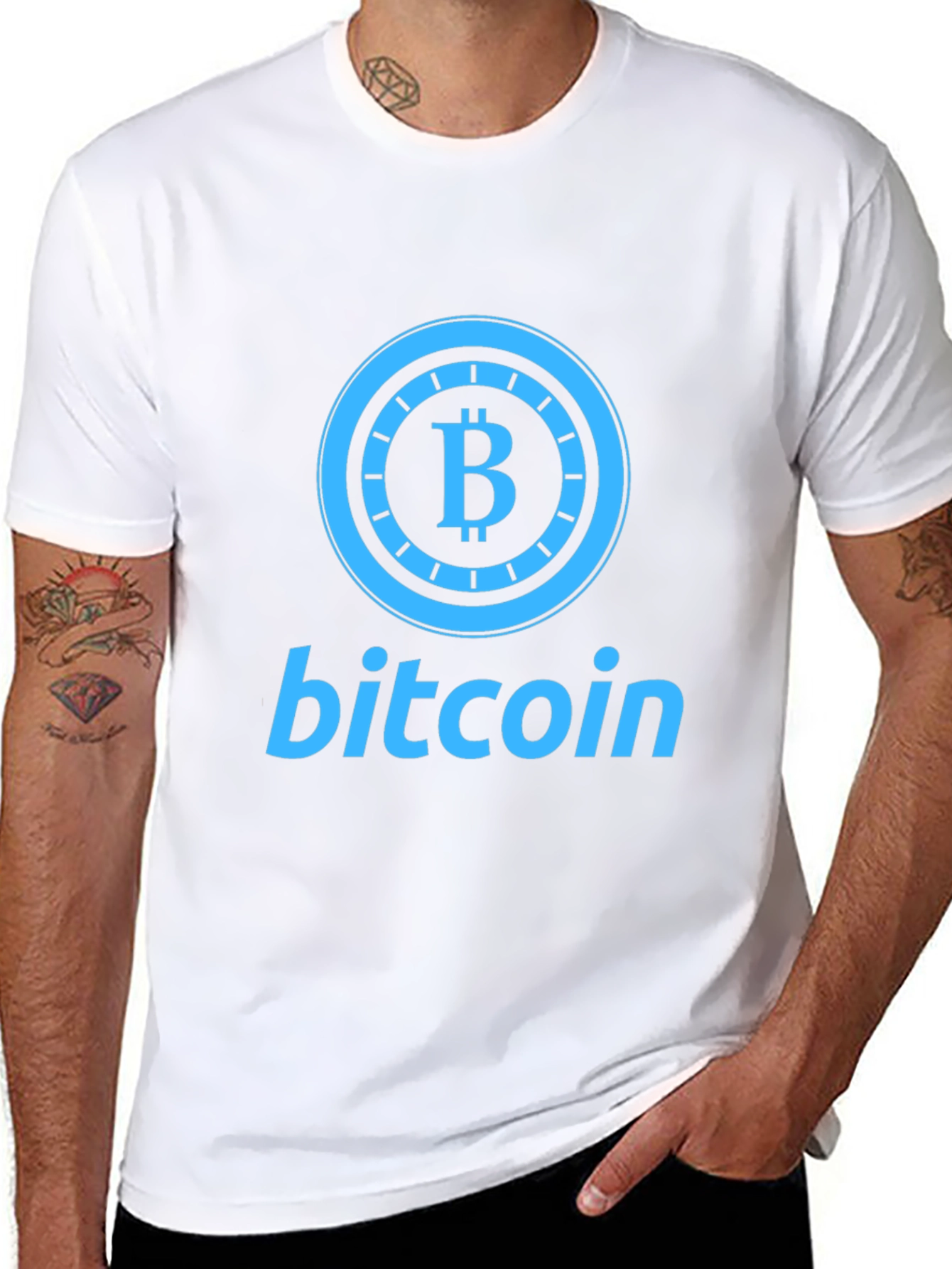 Bitcoin Graphic Print Black T-Shirt