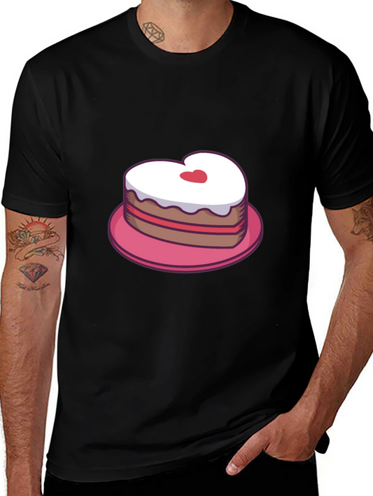 Heart Cake Graphic Tee - Sweet Treat Shirt