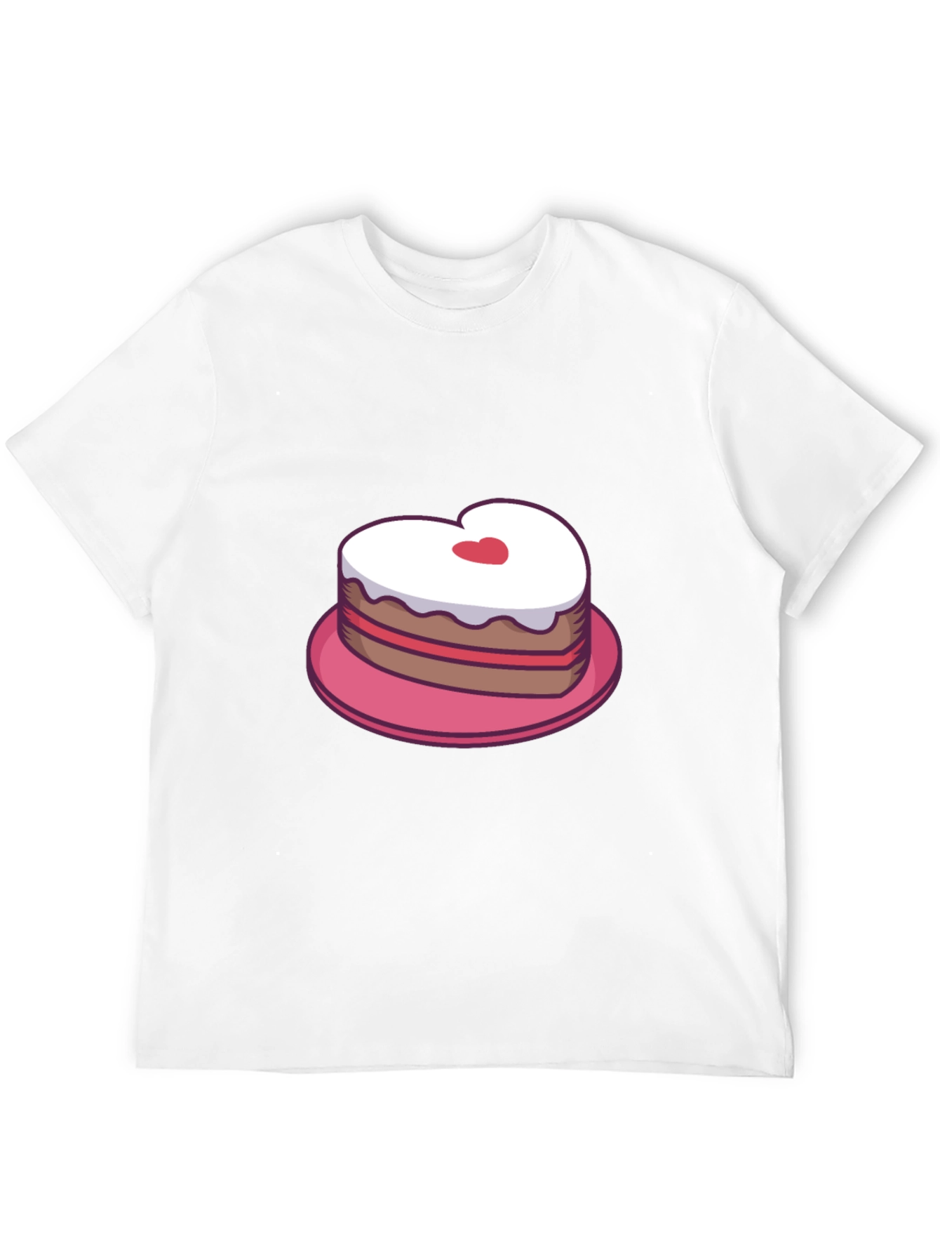 Heart Cake Graphic Tee - Sweet Treat Shirt