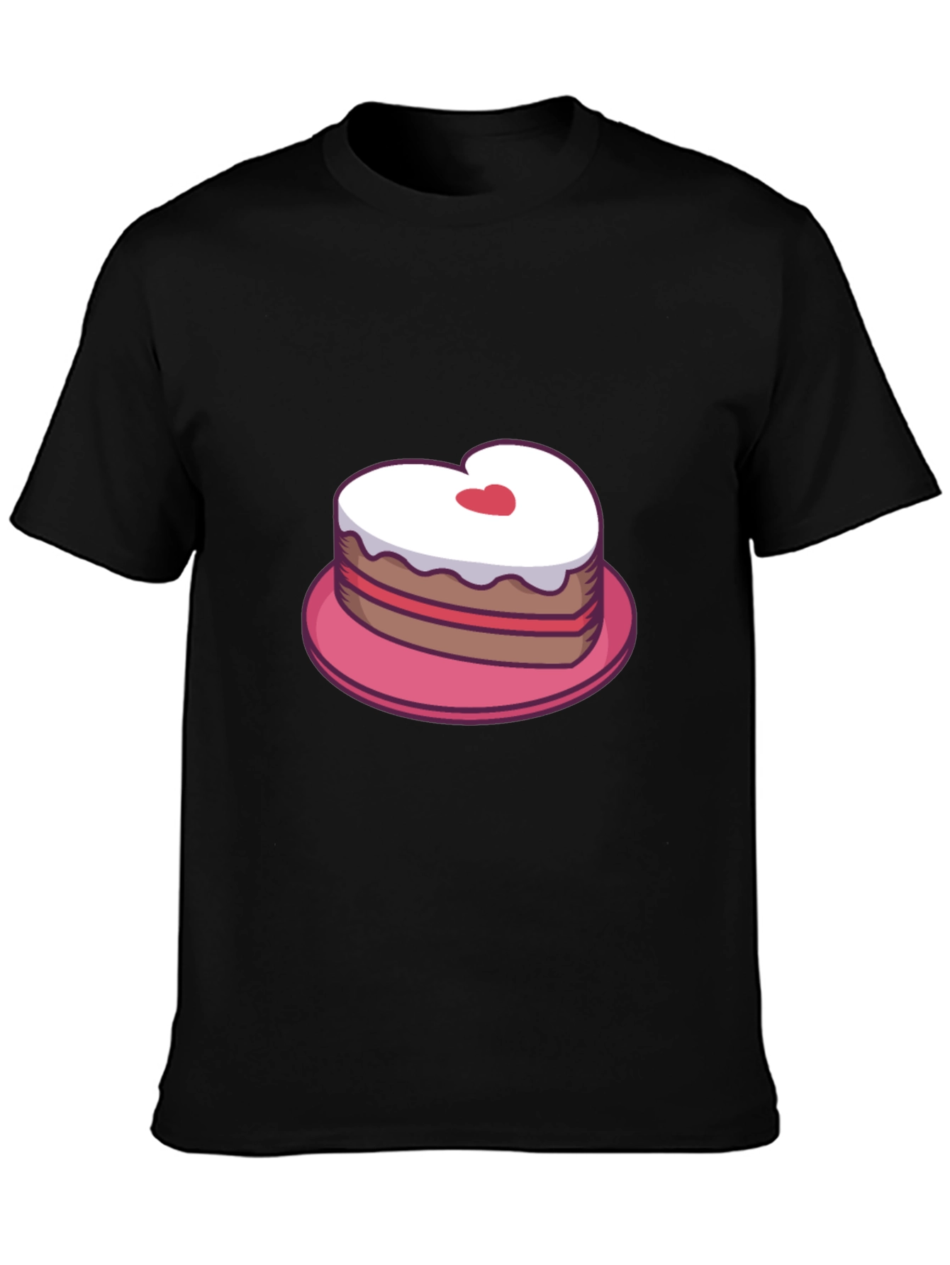 Heart Cake Graphic Tee - Sweet Treat Shirt