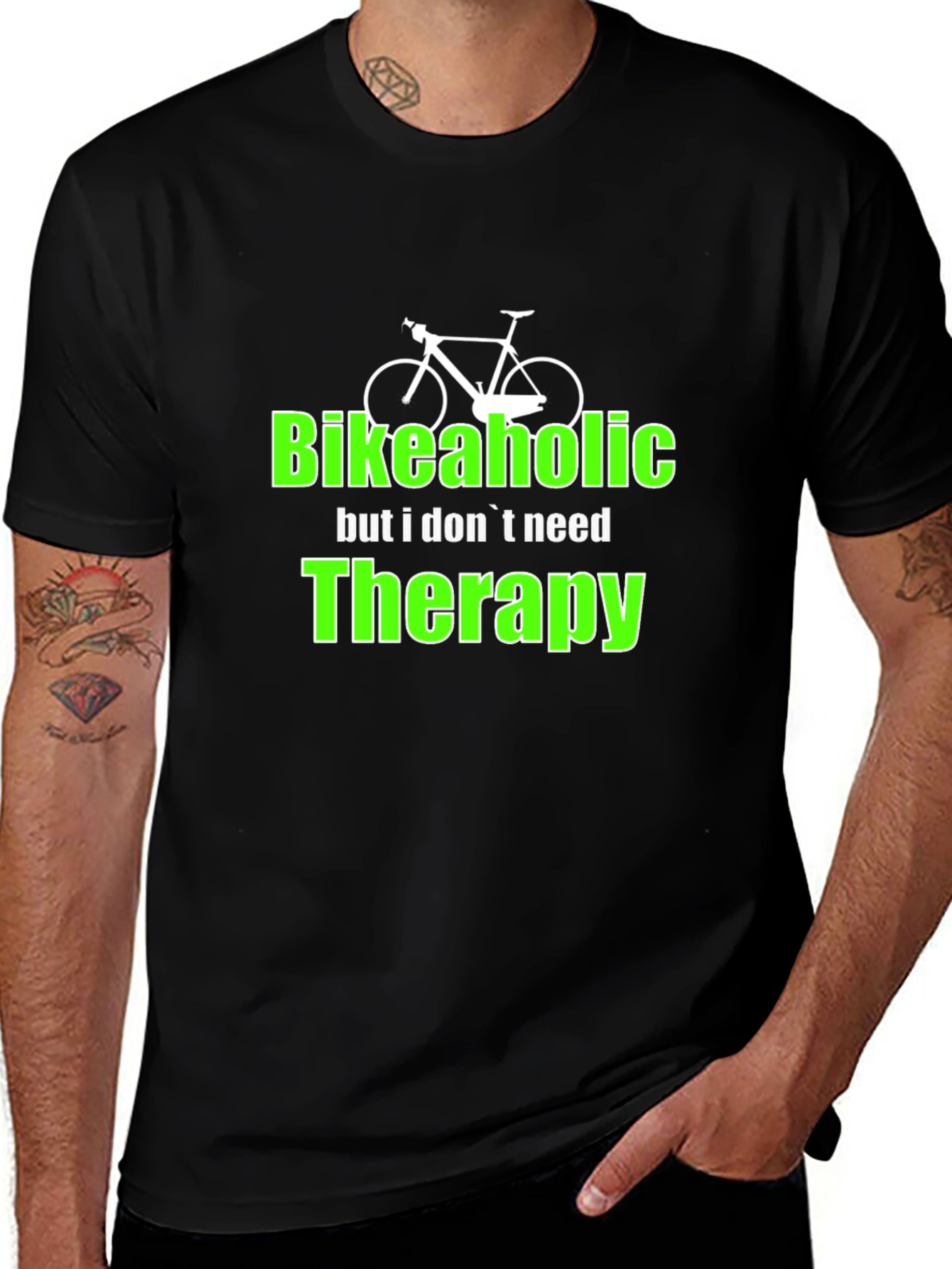 Bikeaholic T-Shirt - Funny Biking Therapy Tee