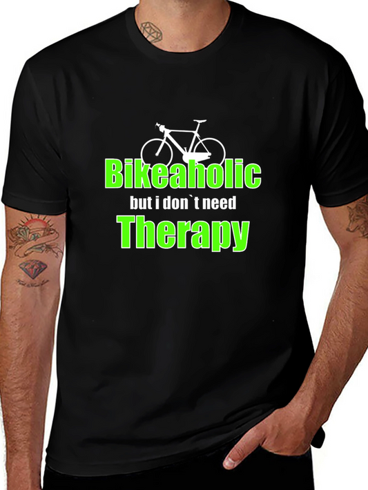 Bikeaholic T-Shirt - Funny Biking Therapy Tee