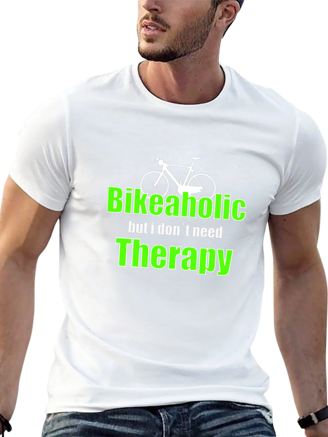 Bikeaholic T-Shirt - Funny Biking Therapy Tee
