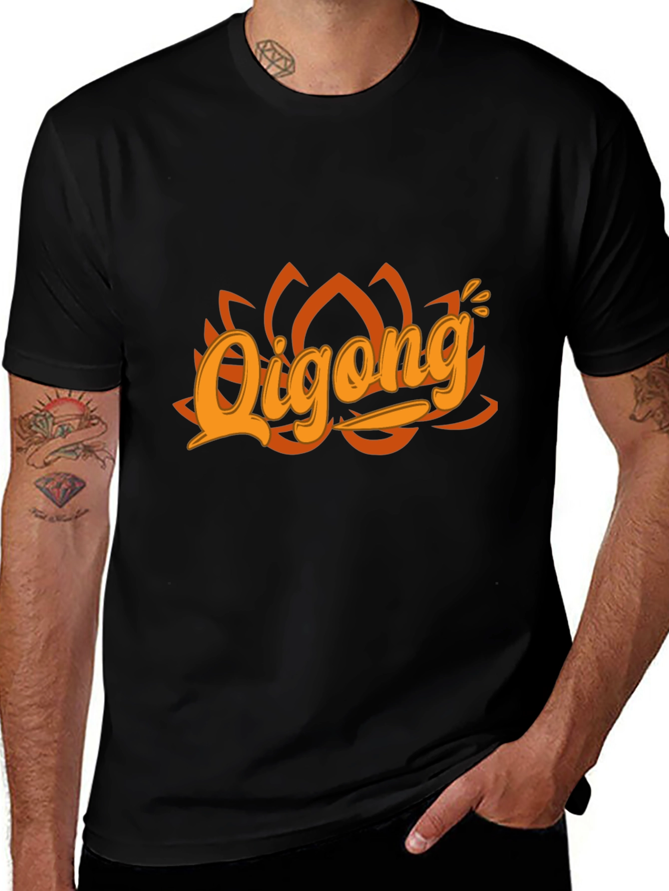 Qigong Graphic Tee - Black Cotton Blend