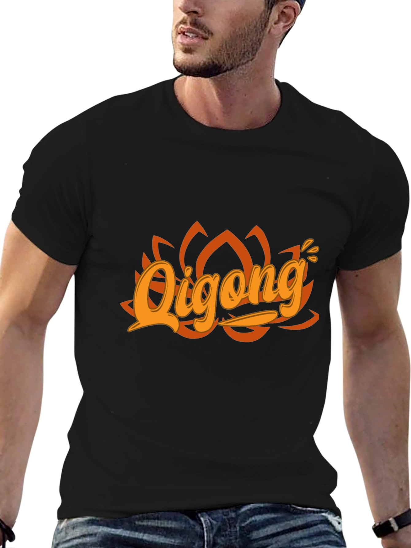 Qigong Graphic Tee - Black Cotton Blend