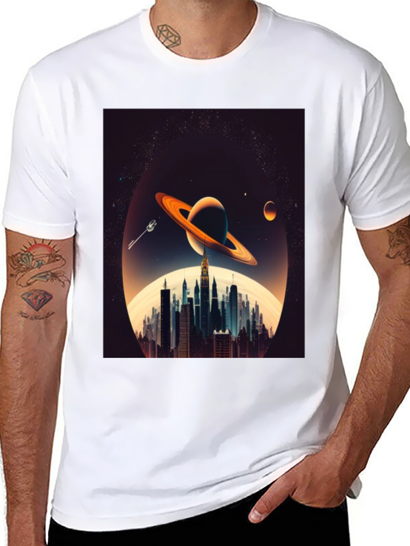 Cosmic Cityscape Graphic Tee