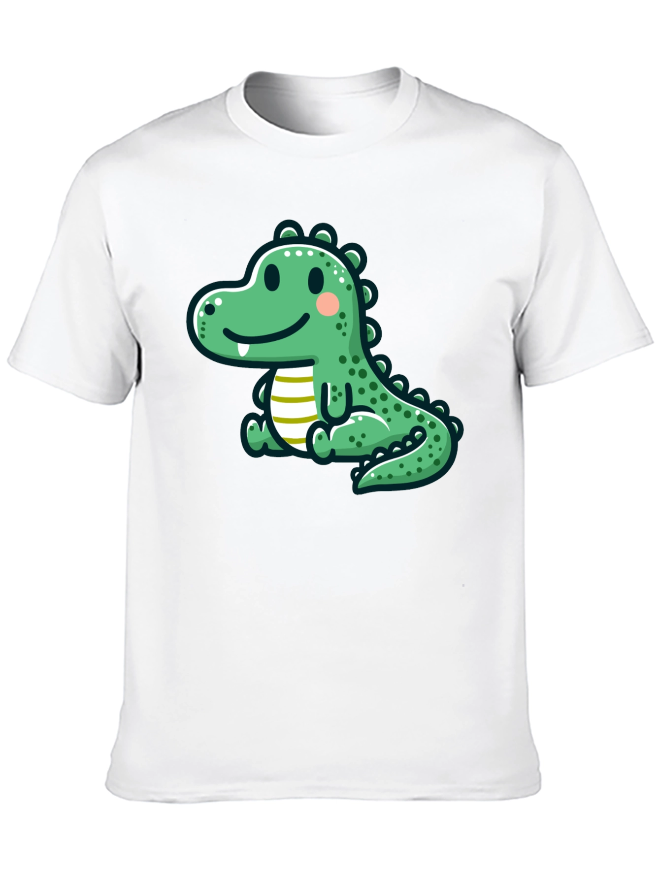 Cute Cartoon Dinosaur Graphic Tee - Black T-Shirt