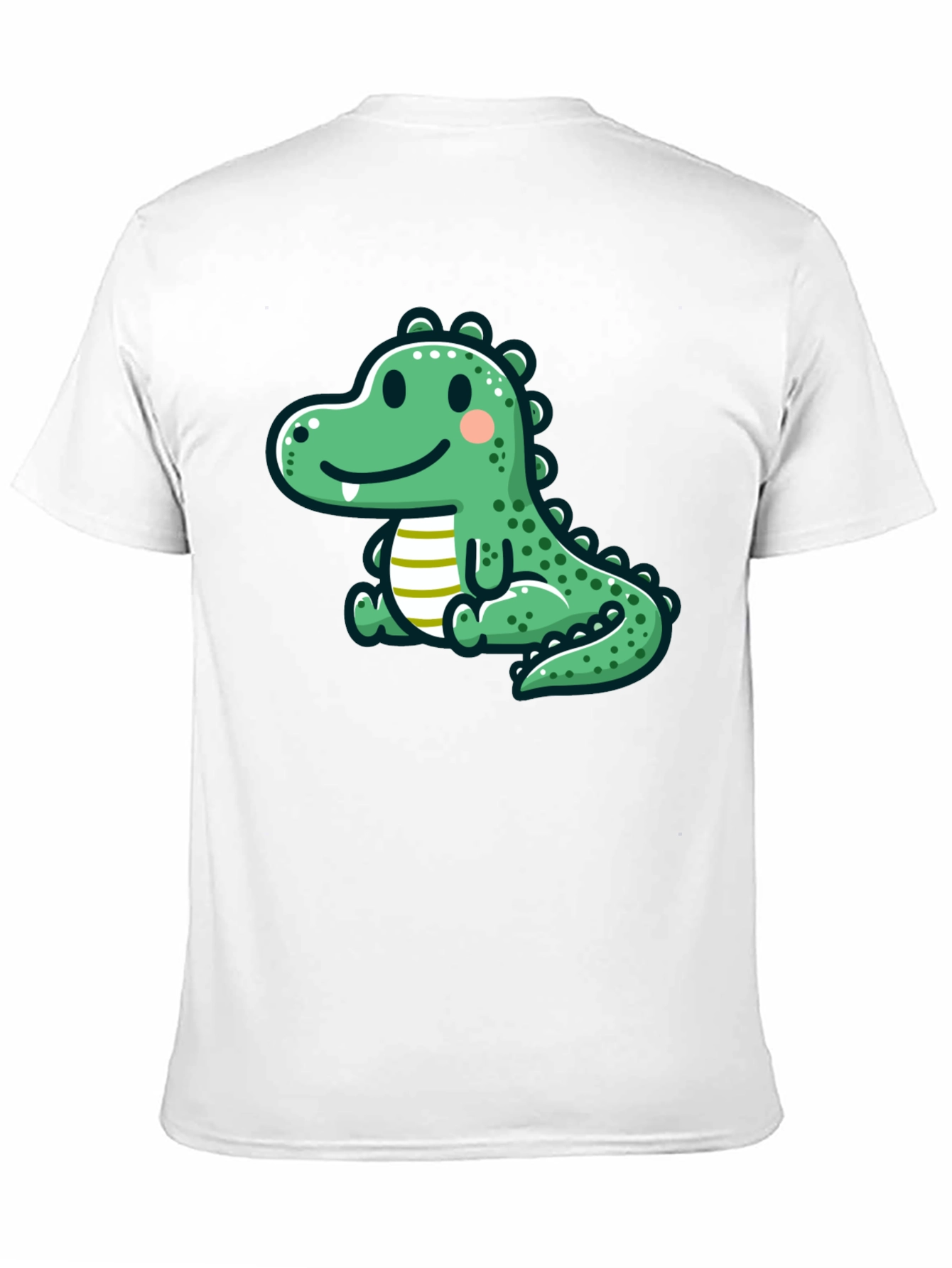 Cute Cartoon Dinosaur Graphic Tee - Black T-Shirt