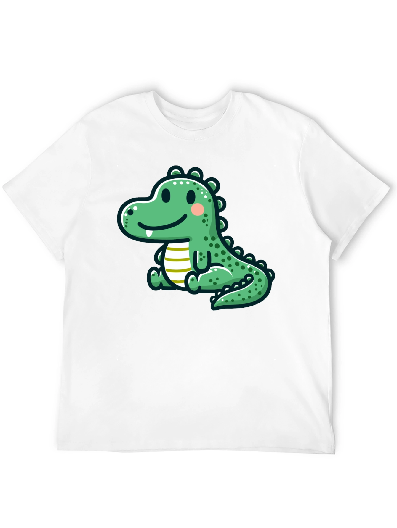 Cute Cartoon Dinosaur Graphic Tee - Black T-Shirt