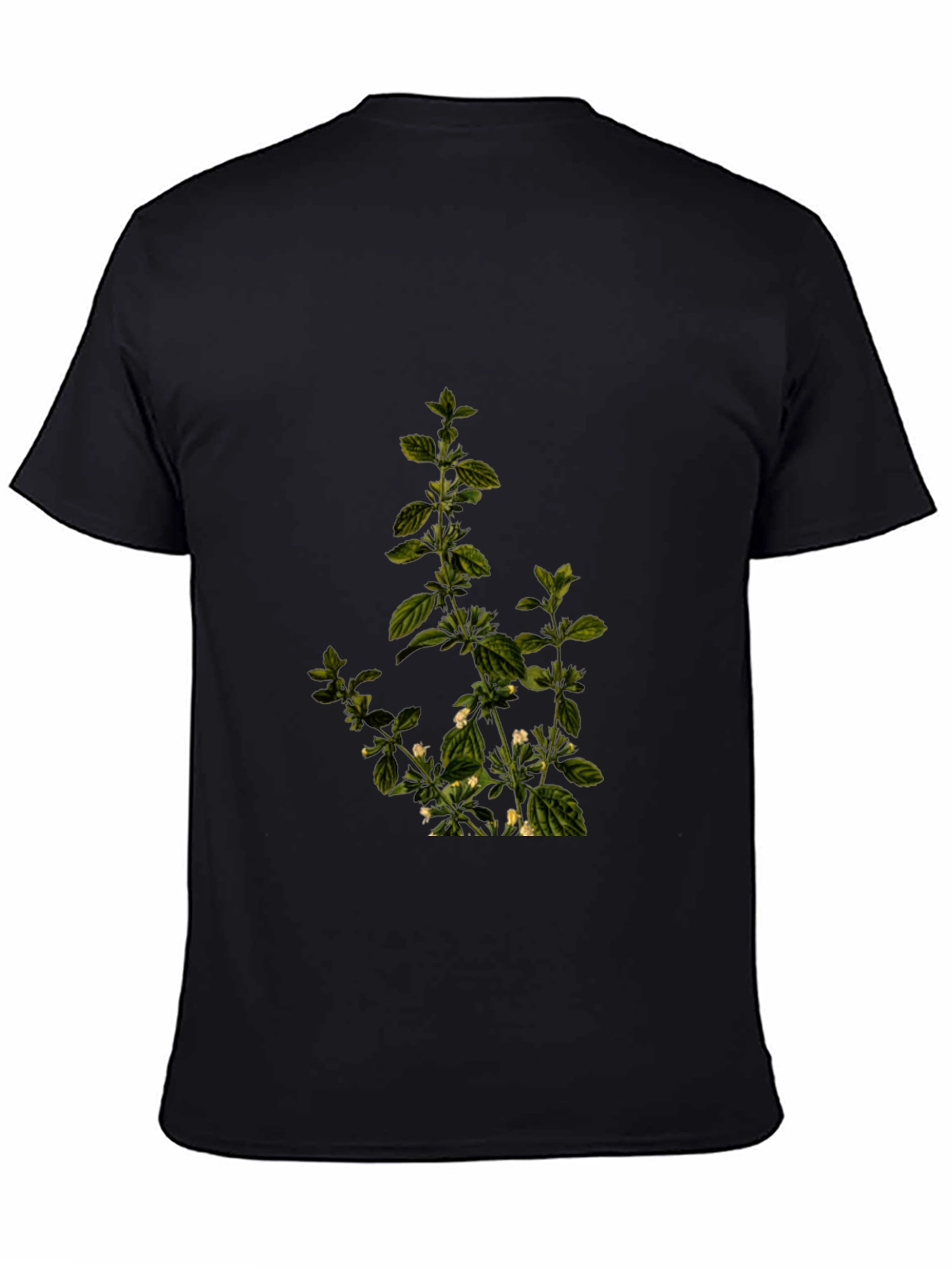 Botanical Print Black T-Shirt