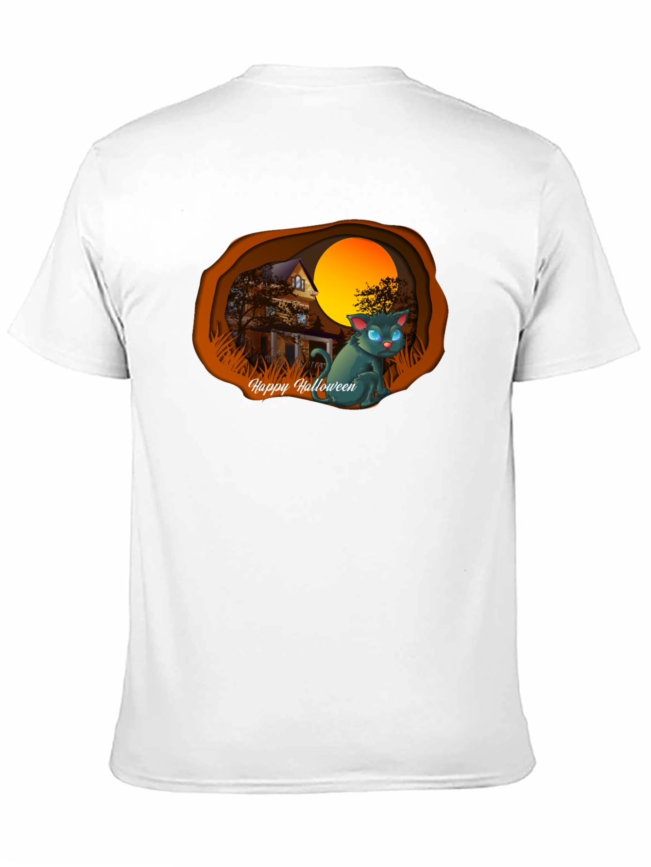 Halloween Cat Graphic T-Shirt
