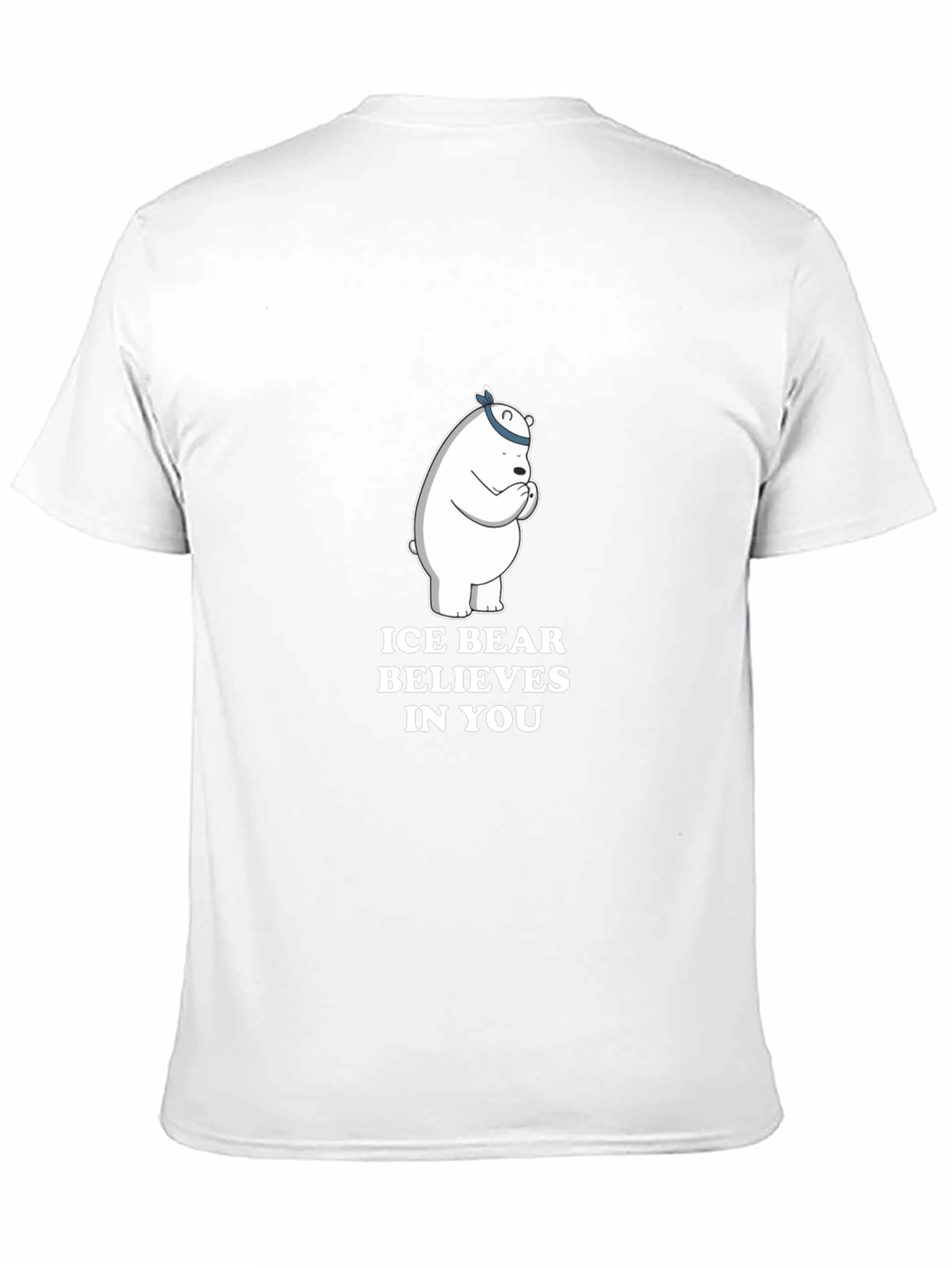 Ice Bear Believes in You Black T-Shirt