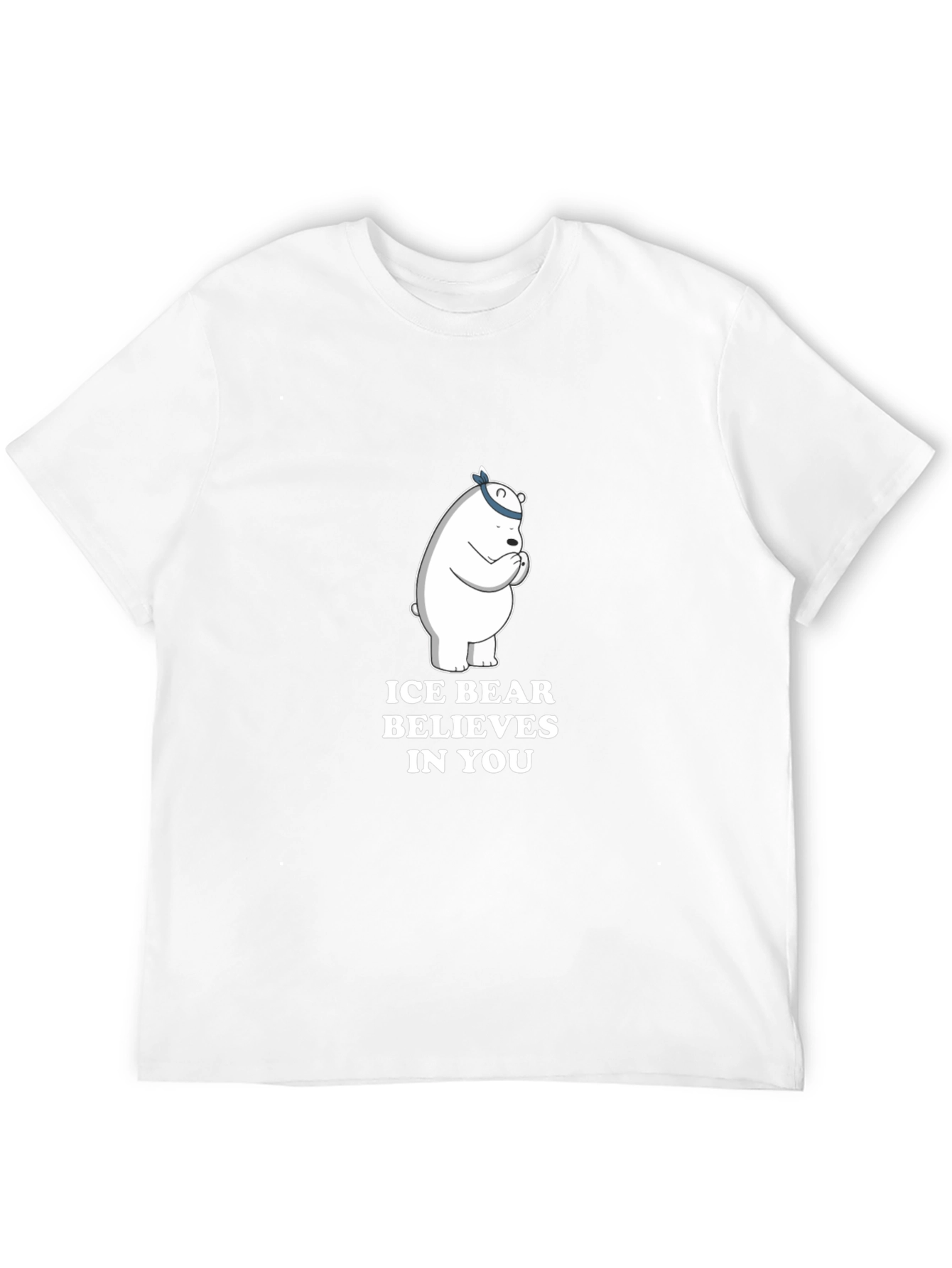 Ice Bear Believes in You Black T-Shirt