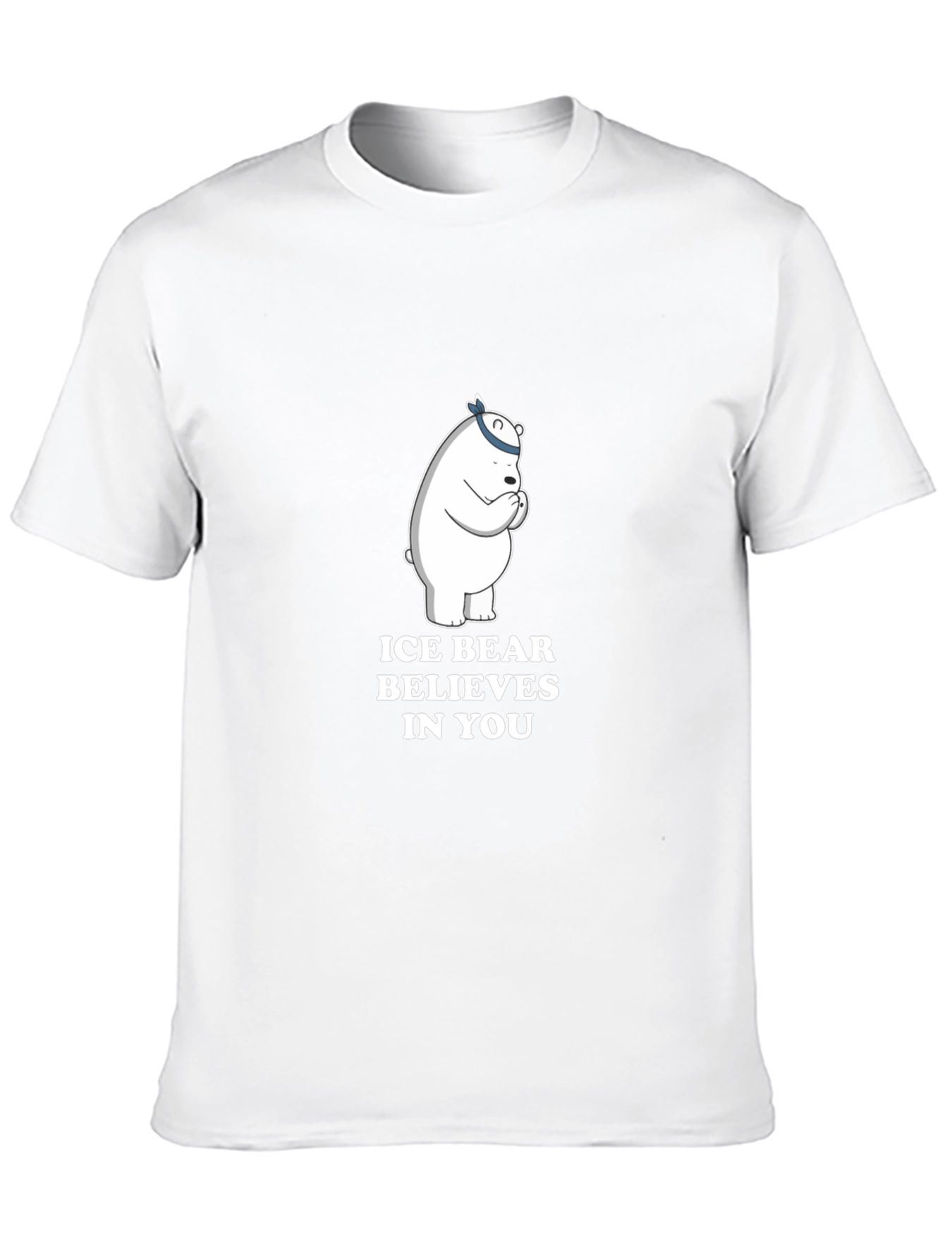 Ice Bear Believes in You Black T-Shirt