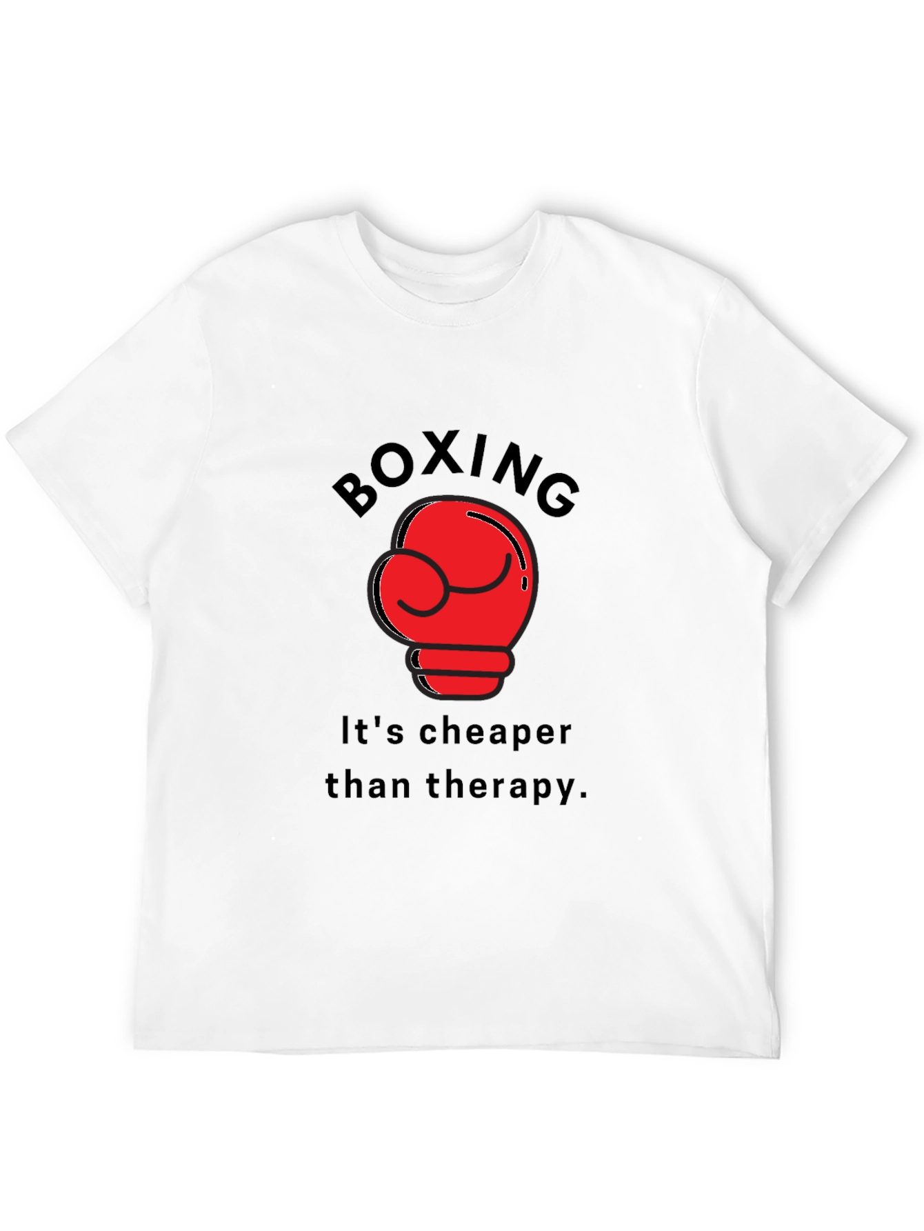 Boxing Cheaper Than Therapy Black T-Shirt