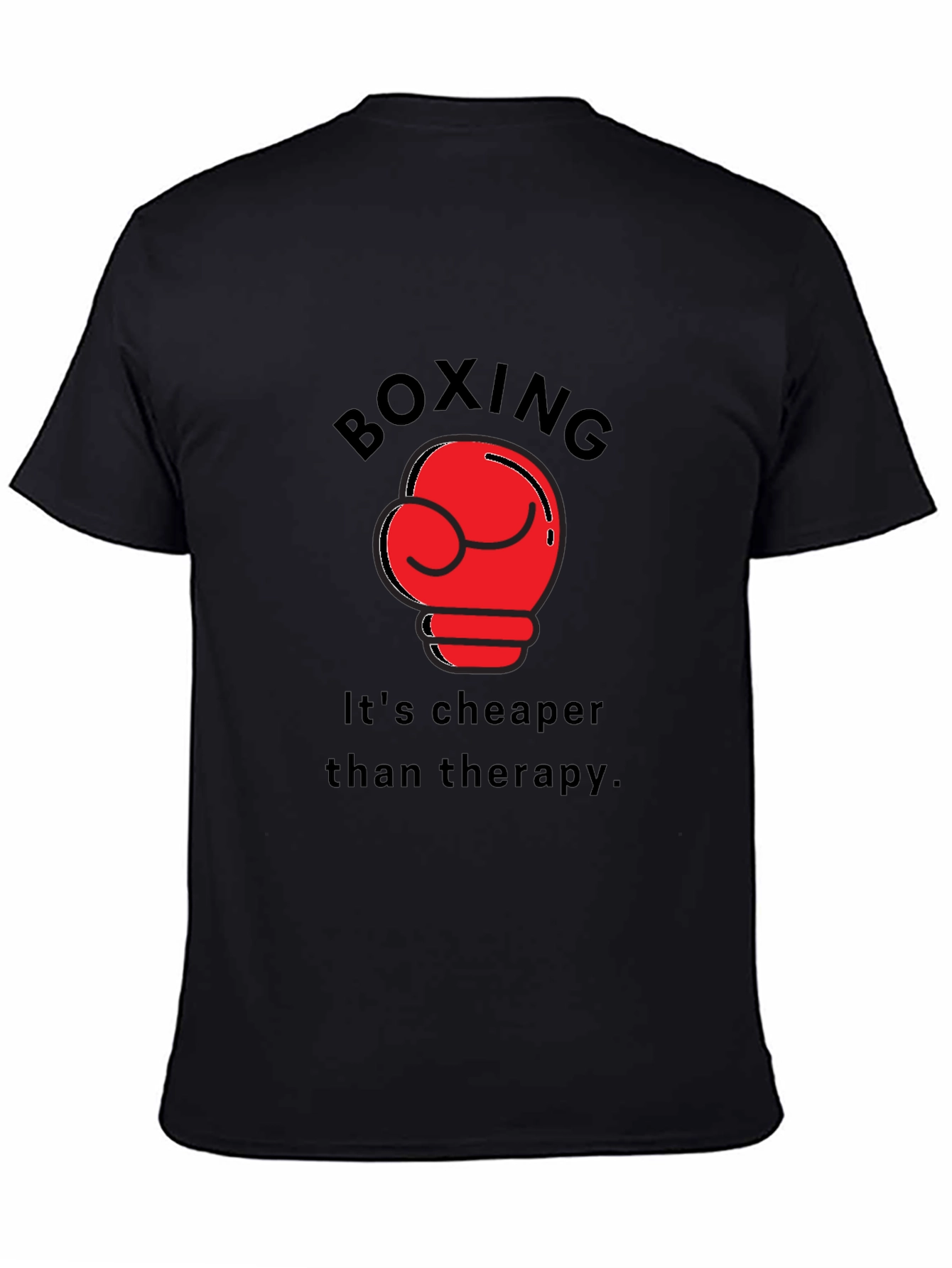 Boxing Cheaper Than Therapy Black T-Shirt