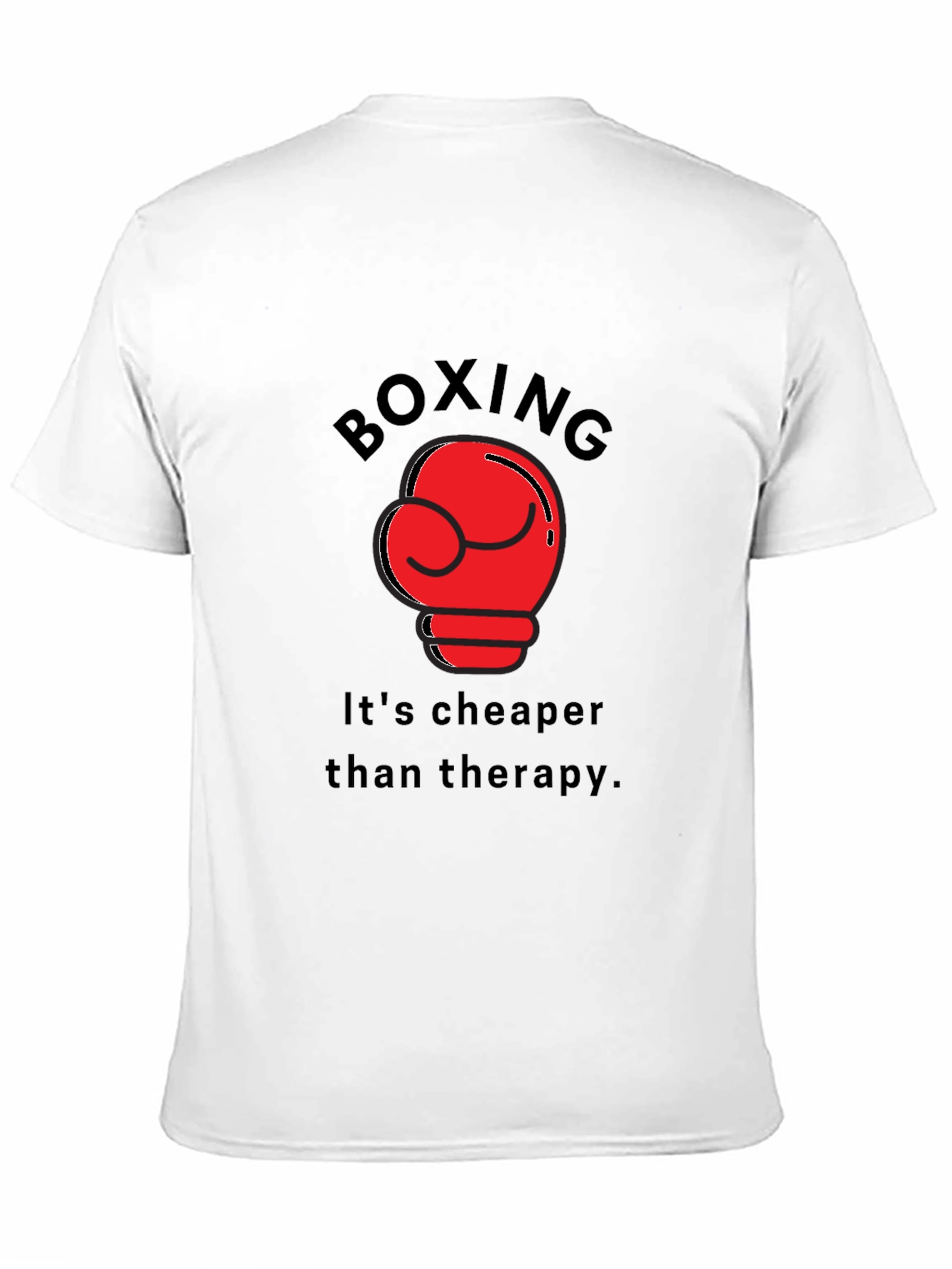 Boxing Cheaper Than Therapy Black T-Shirt