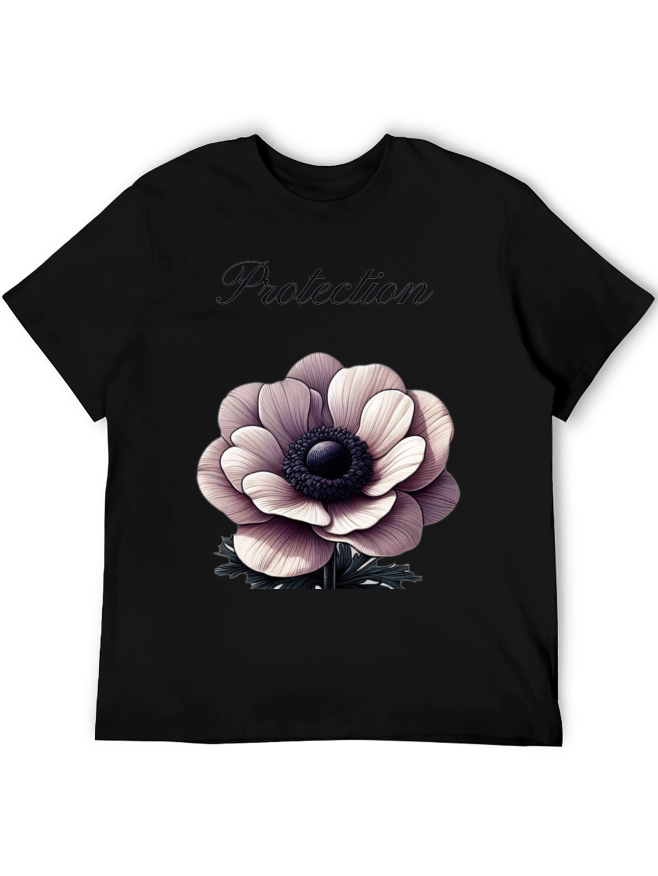 Protection Flower Graphic Tee - Black