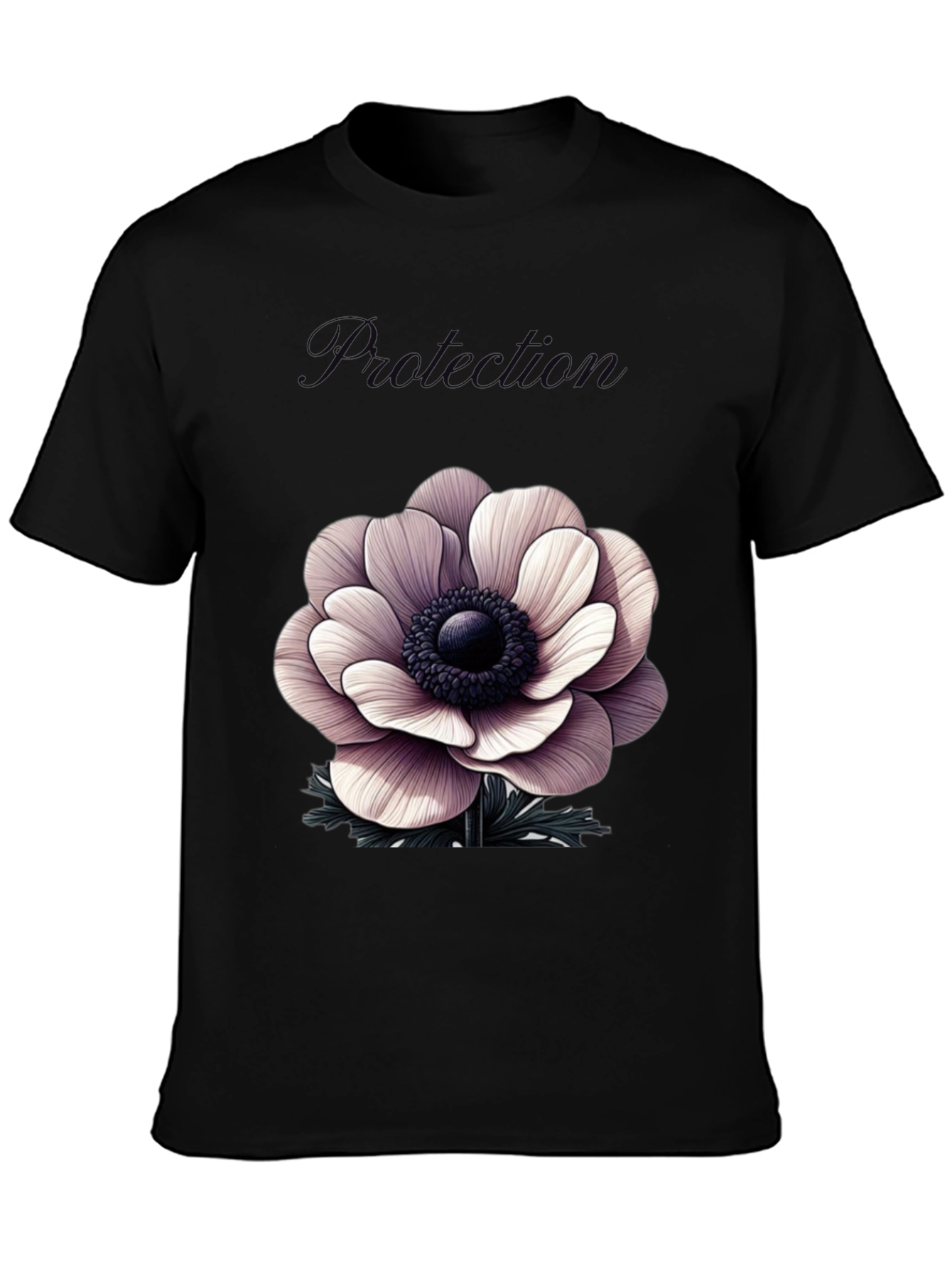 Protection Flower Graphic Tee - Black