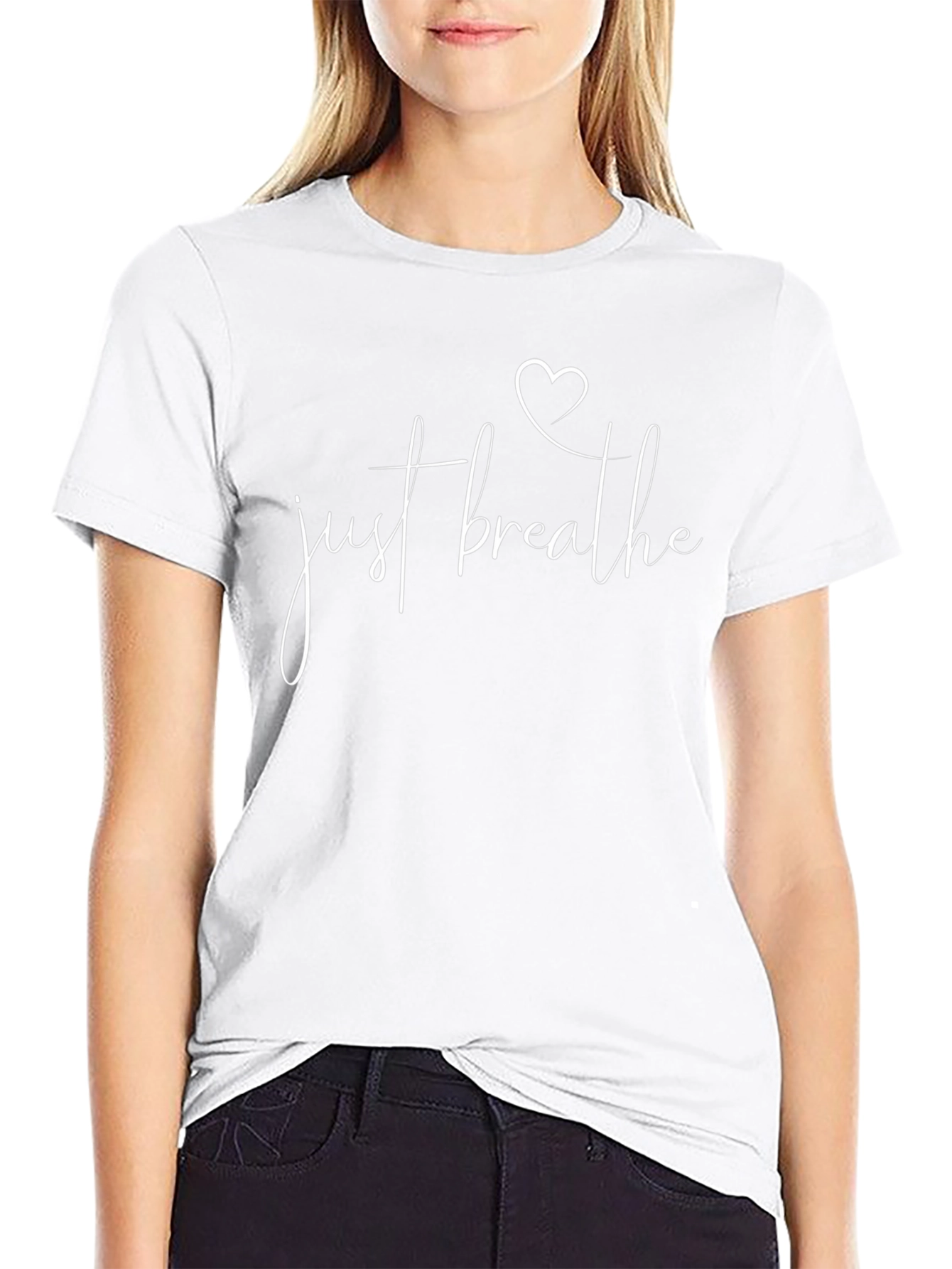 Just Breathe T-Shirt - Heart Graphic Tee