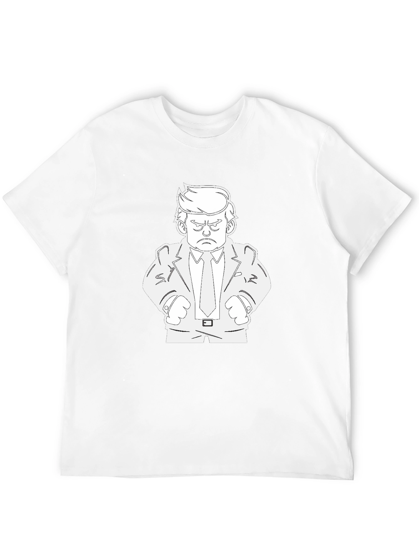 Cartoon Trump Graphic T-Shirt - Black