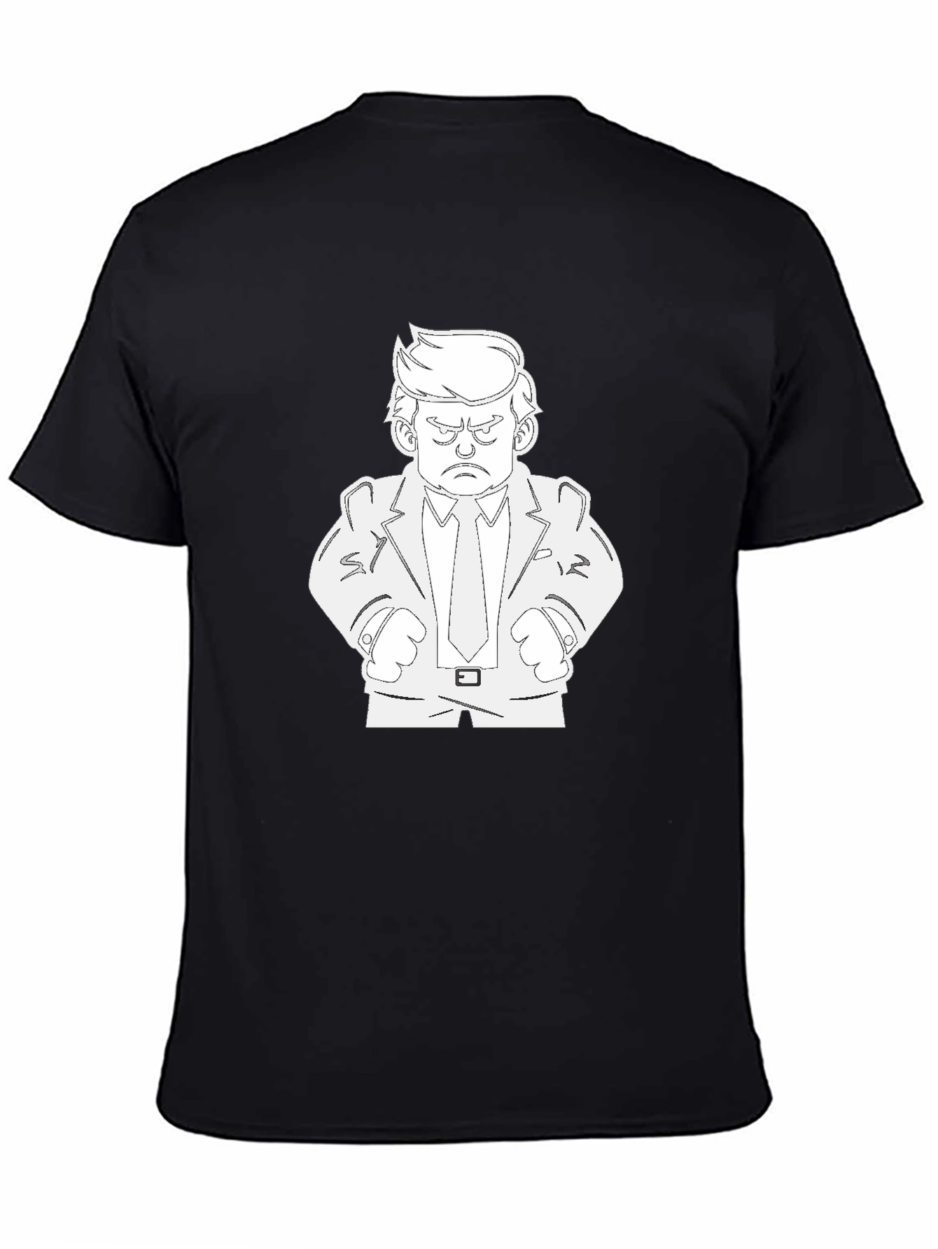 Cartoon Trump Graphic T-Shirt - Black