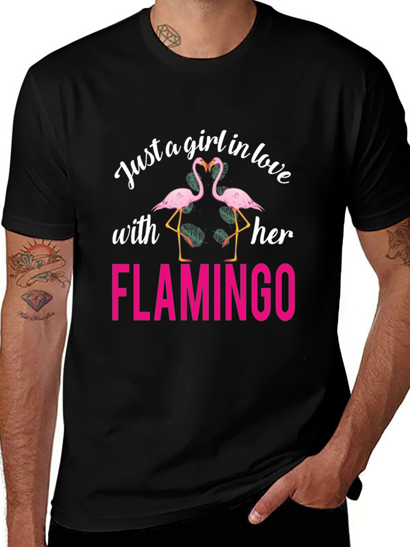 Just a Girl in Love with Her Flamingo T-Shirt