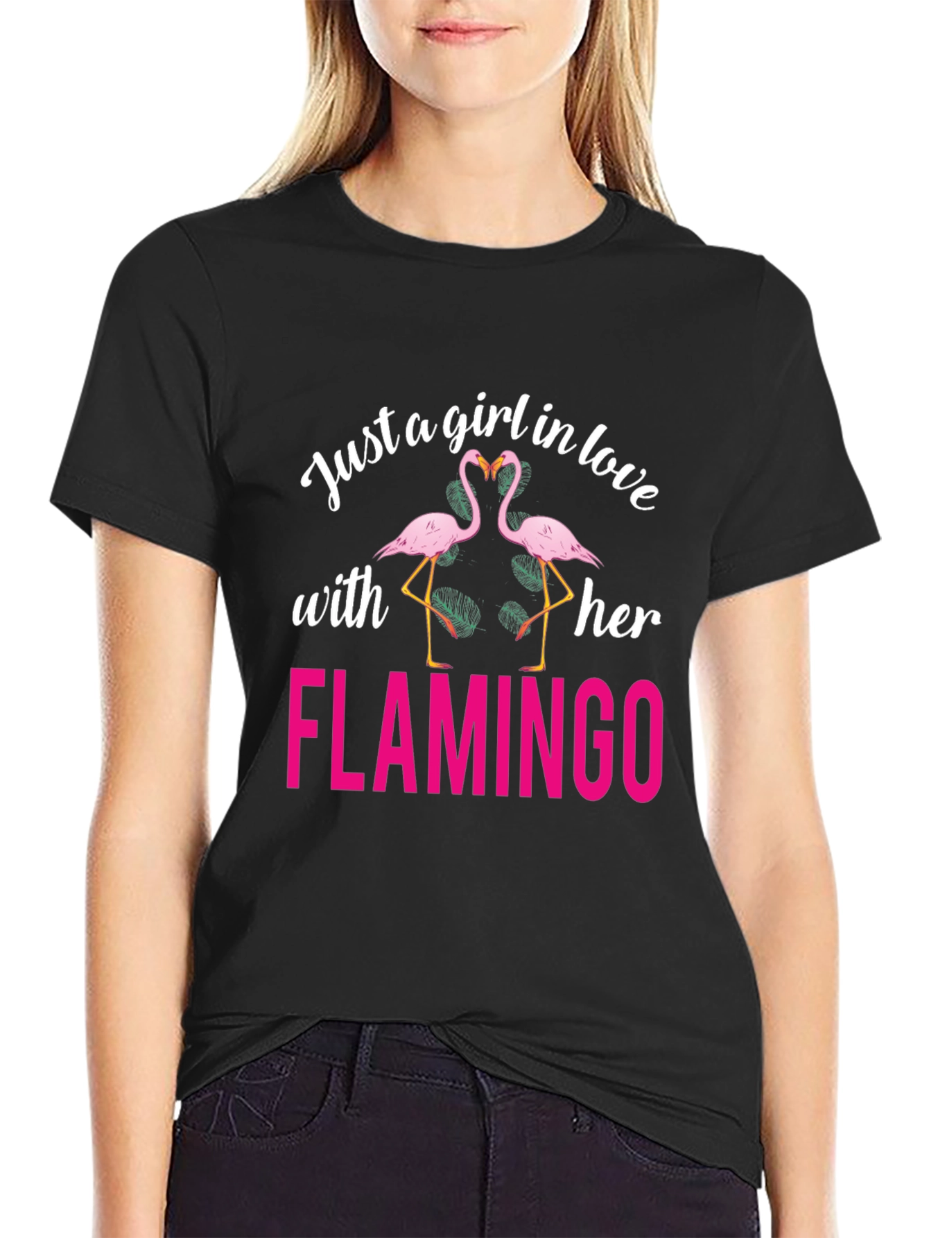 Just a Girl in Love with Her Flamingo T-Shirt