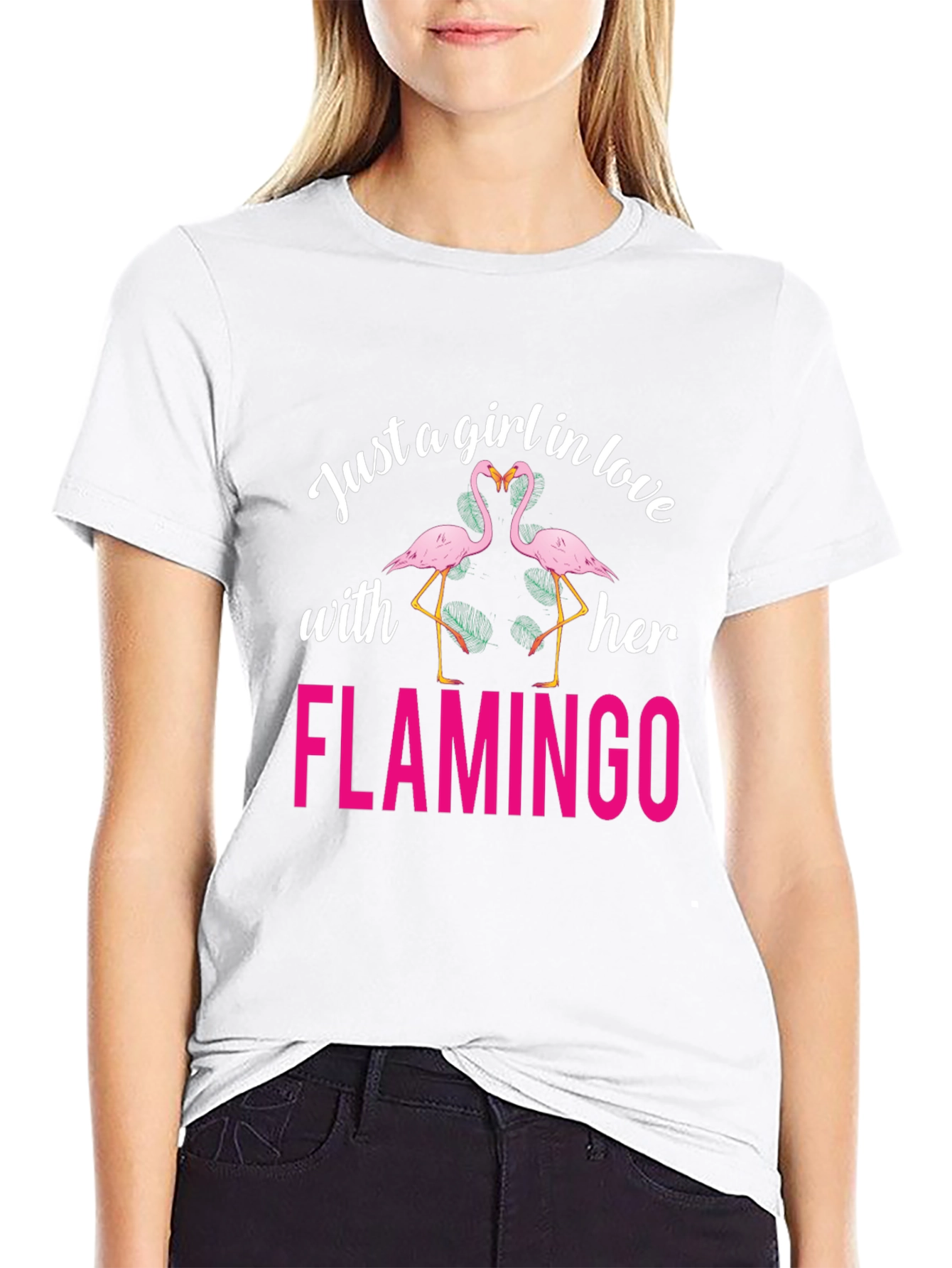 Just a Girl in Love with Her Flamingo T-Shirt