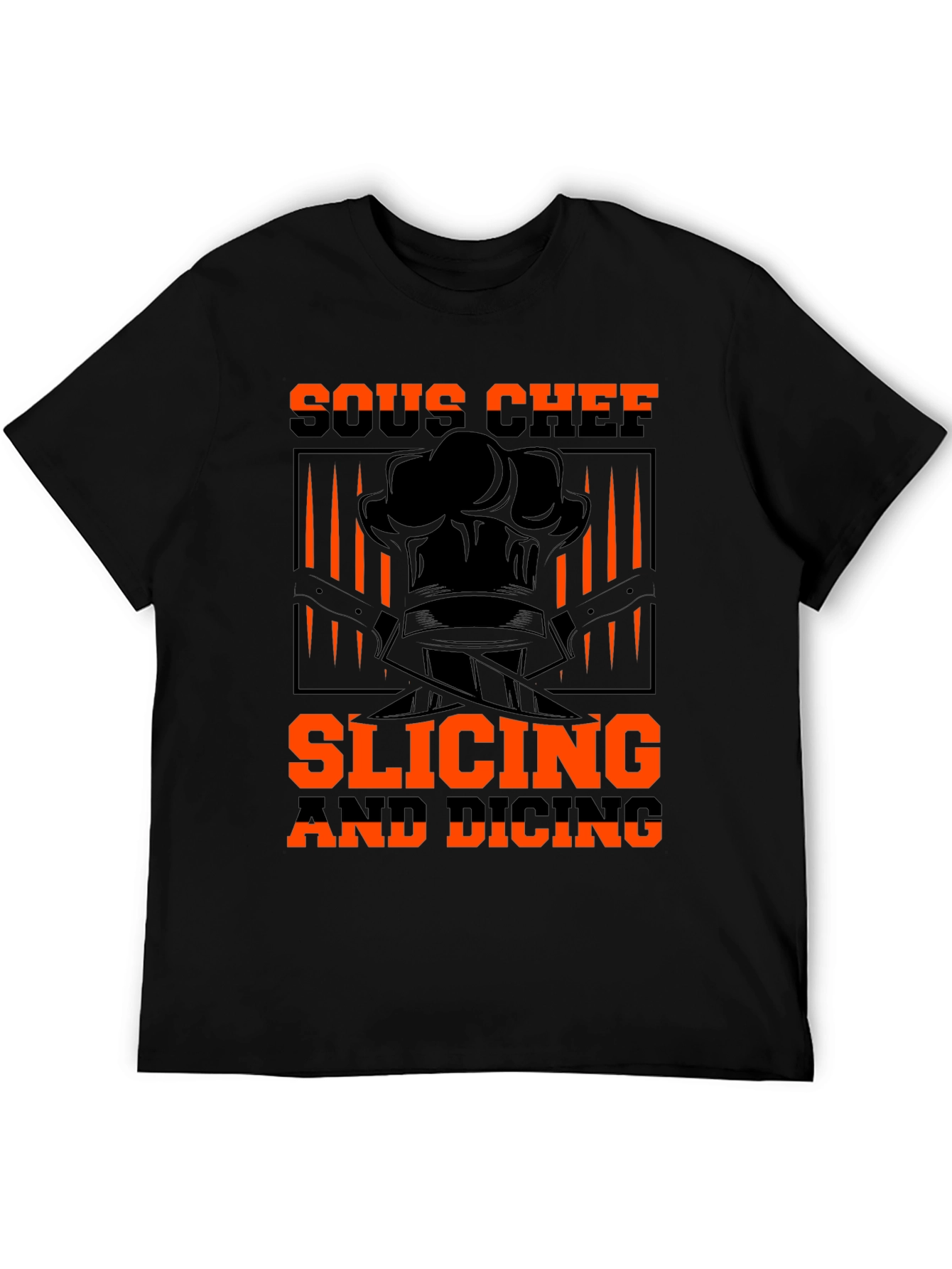 Sous Chef Slicing and Dicing Black T-Shirt