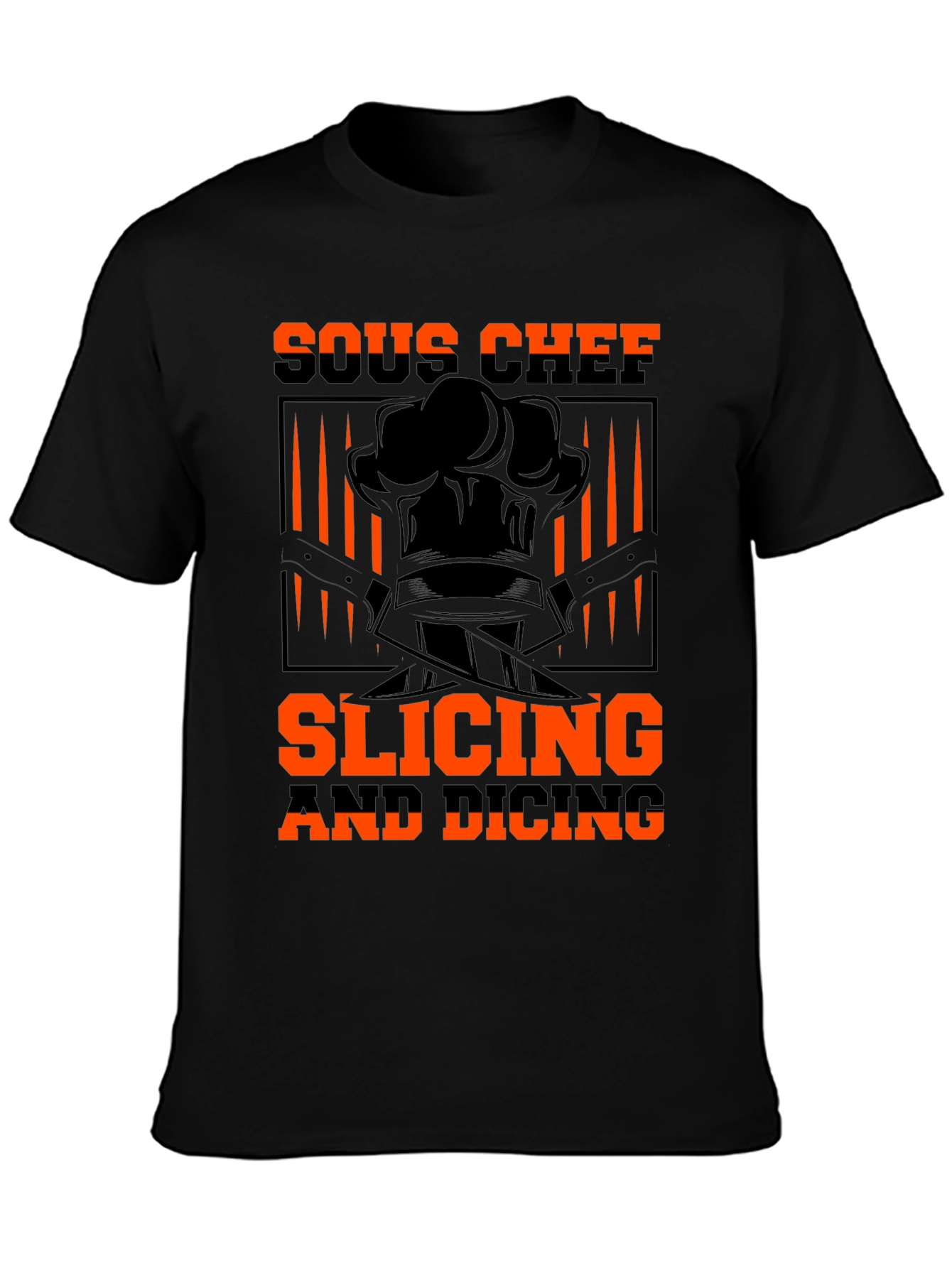 Sous Chef Slicing and Dicing Black T-Shirt