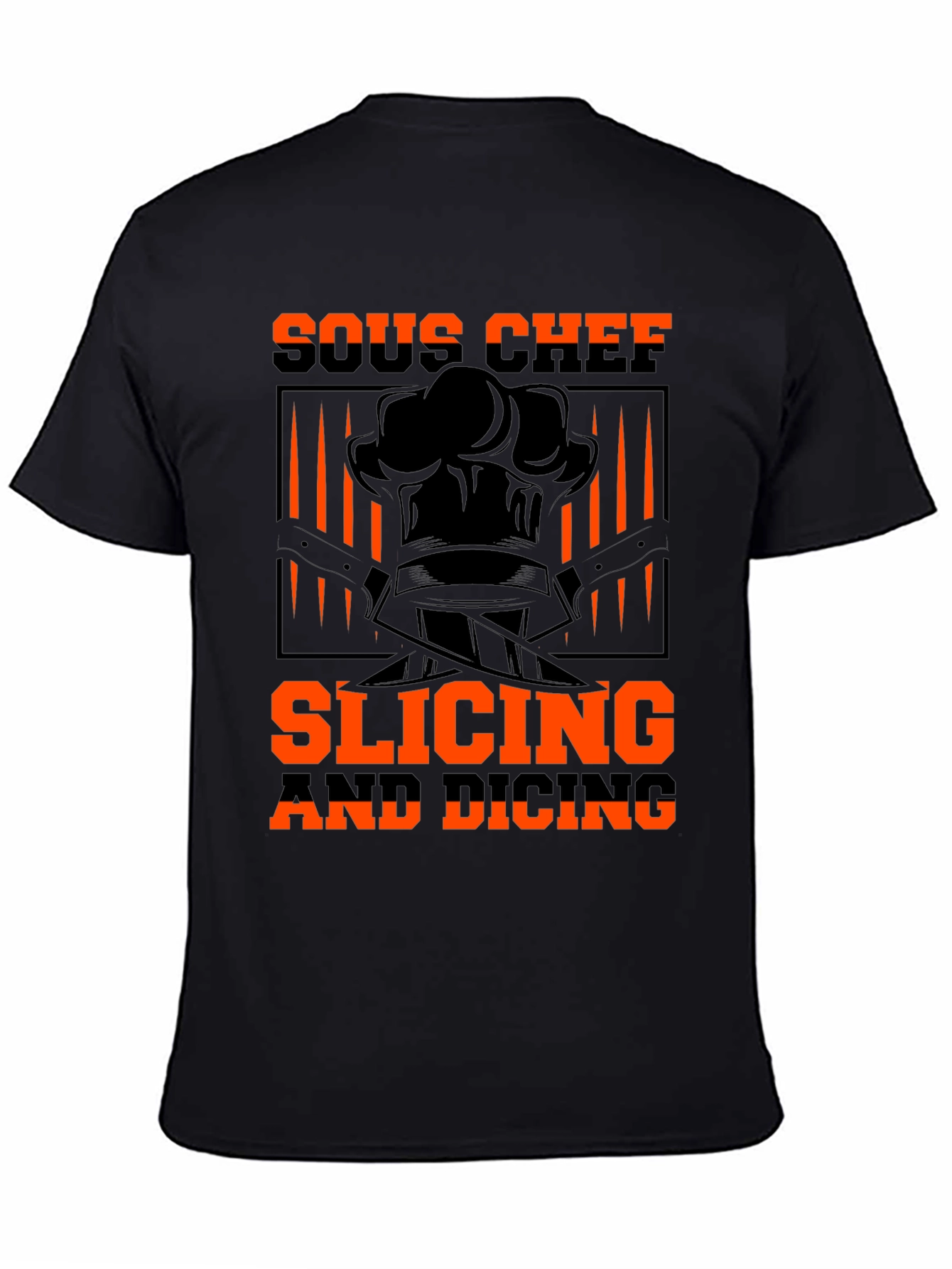 Sous Chef Slicing and Dicing Black T-Shirt