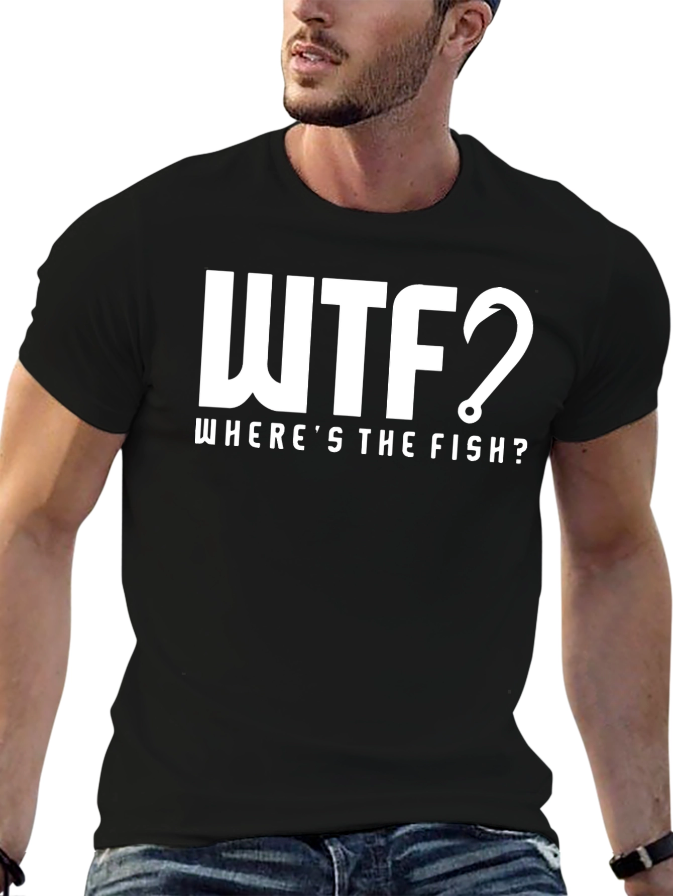 WTF Wheres The Fish? Mens Humor Tee