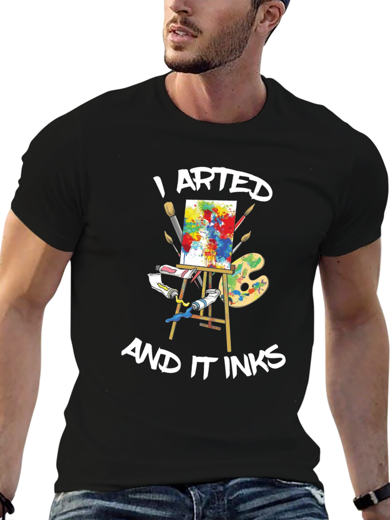 I Arted and It Inks Black Graphic Tee