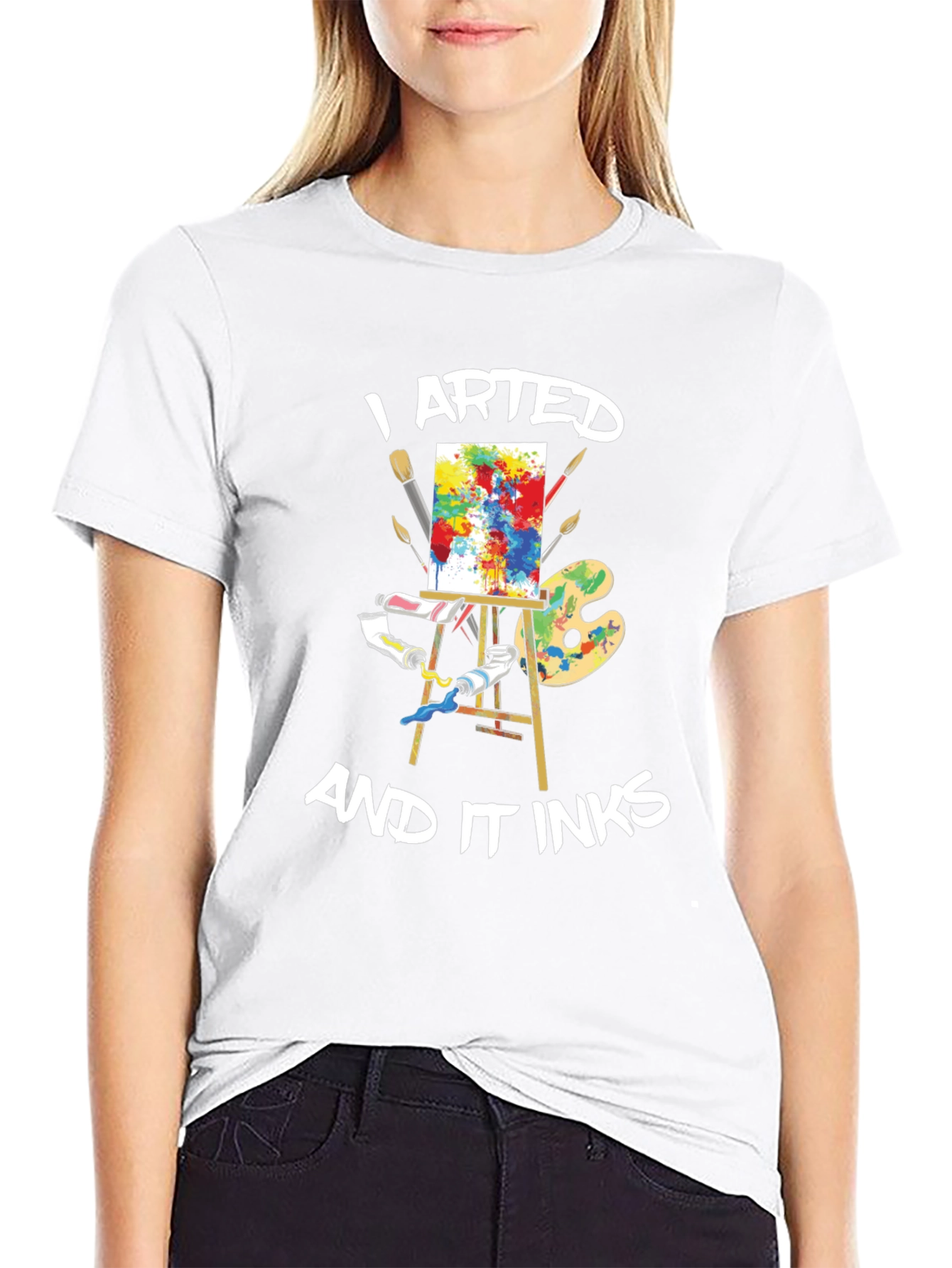 I Arted and It Inks Black Graphic Tee