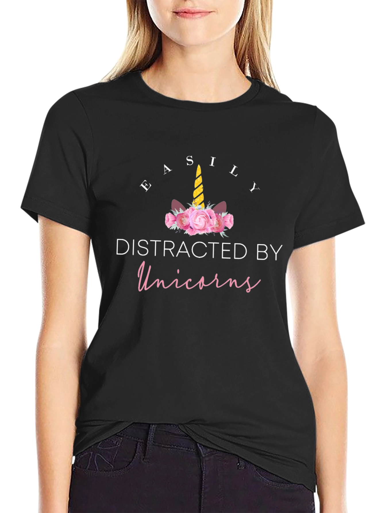 Easily Distracted By Unicorns Graphic Tee
