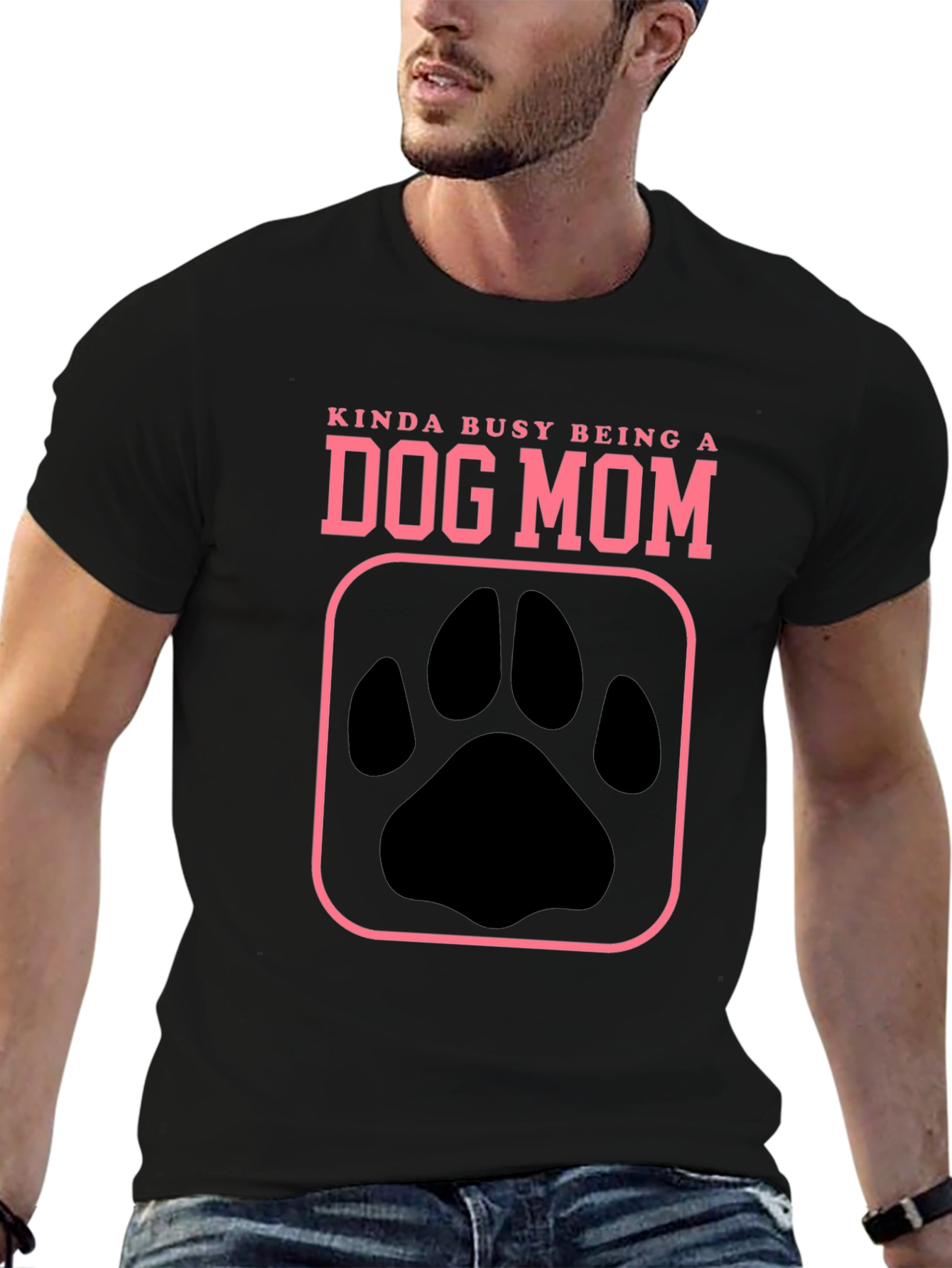 Dog Mom Graphic Tee - Black