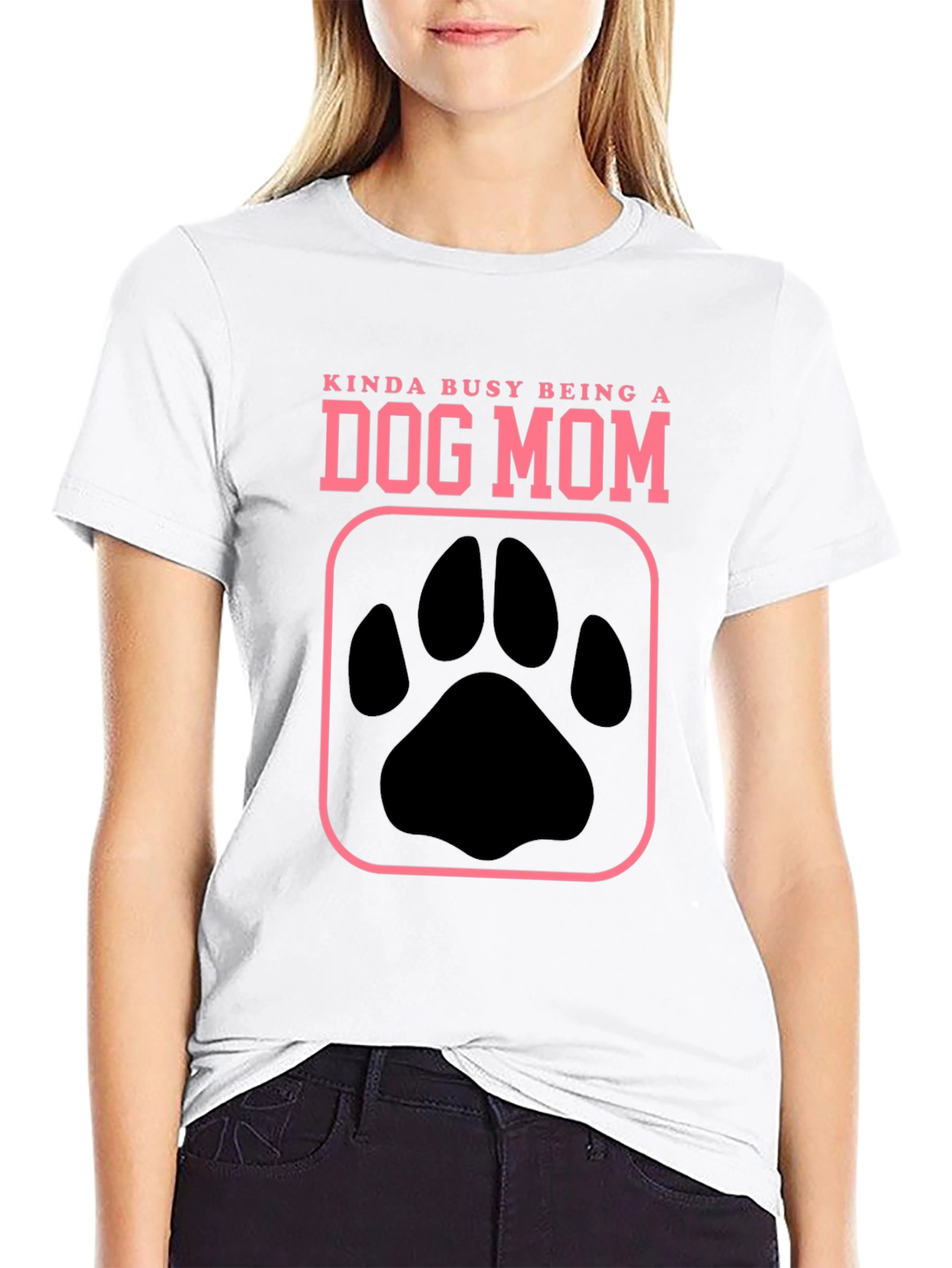 Dog Mom Graphic Tee - Black