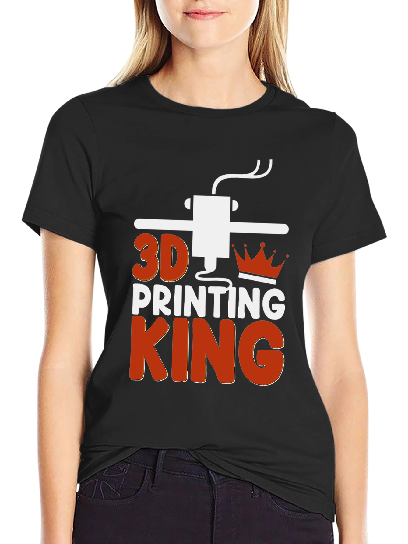 3D Printing King Graphic Tee - Black