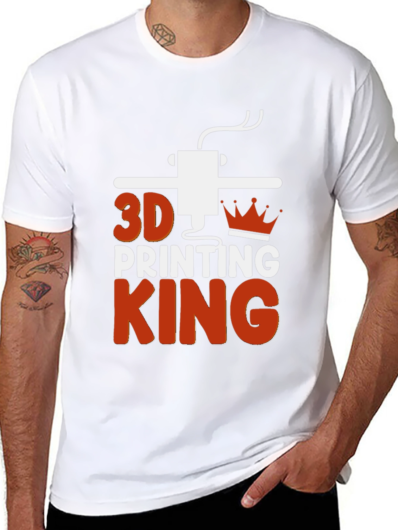 3D Printing King Graphic Tee - Black